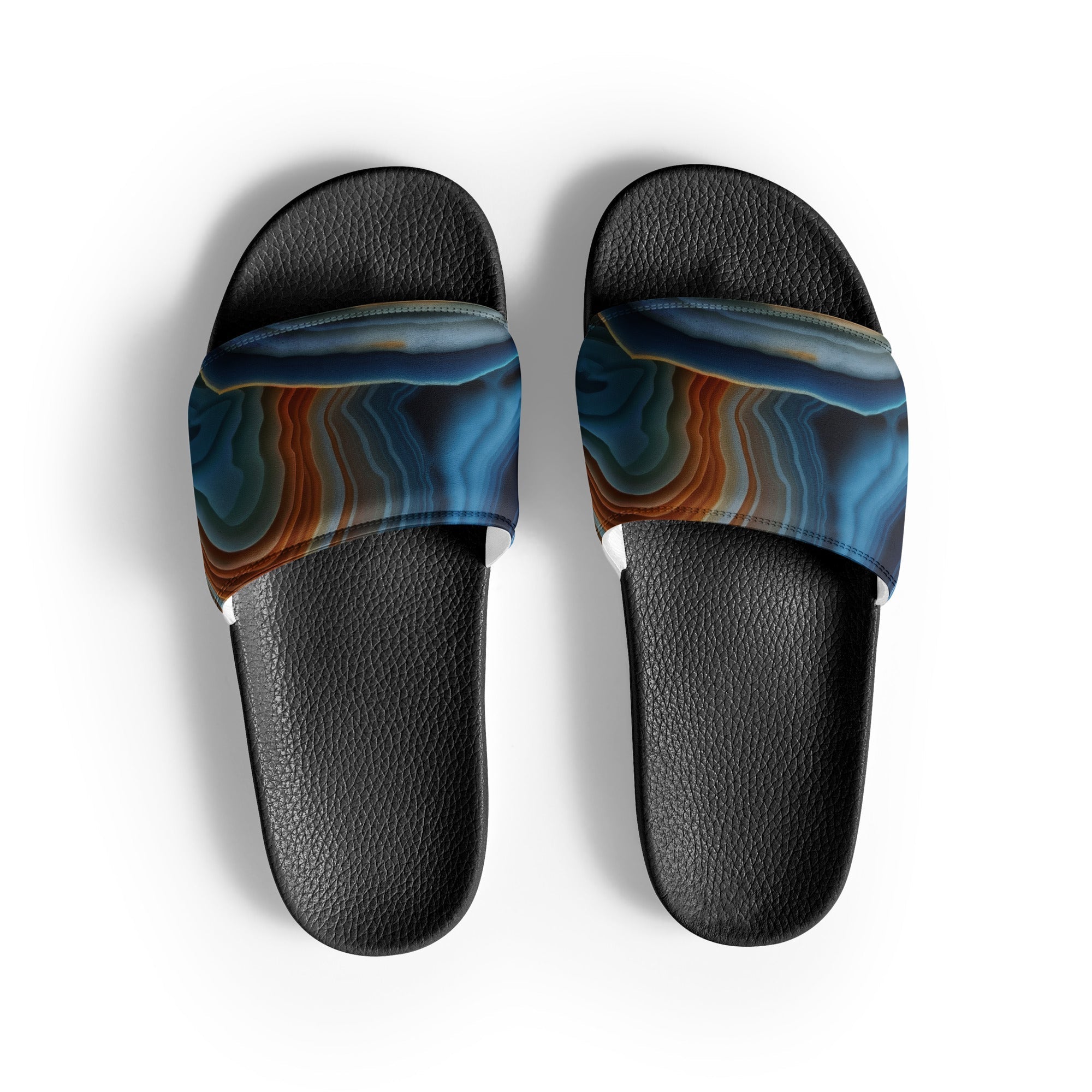 Agate Swirl Men's Slides by Visual Verse - Image 1