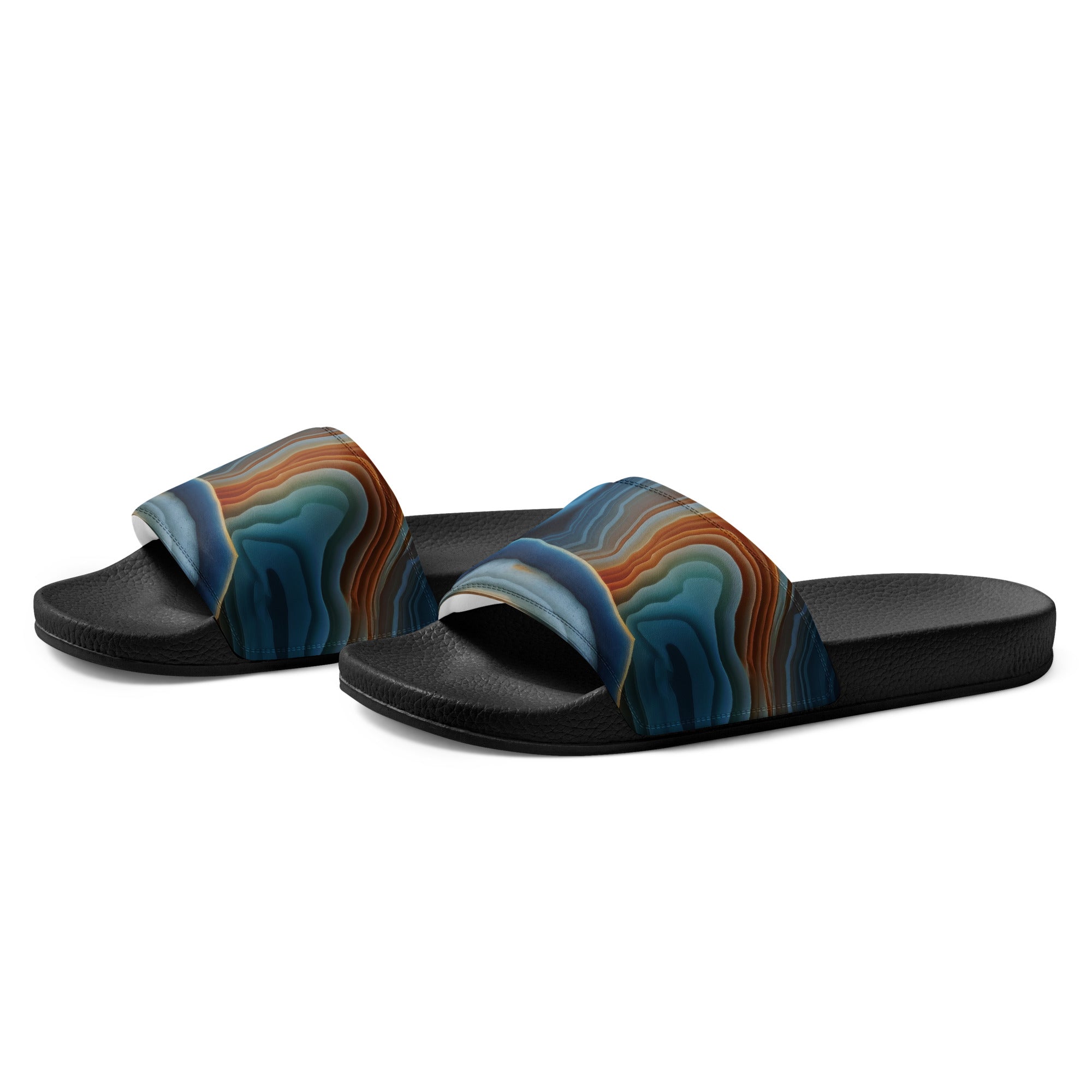Agate Swirl Men's Slides by Visual Verse - Image 3