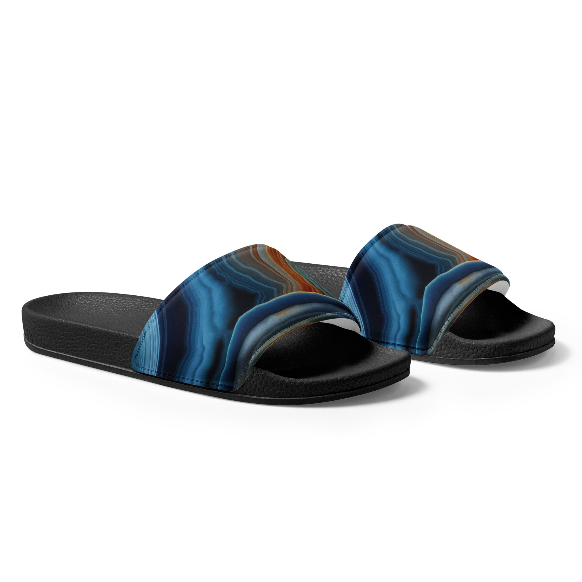 Agate Swirl Men's Slides by Visual Verse - Image 4