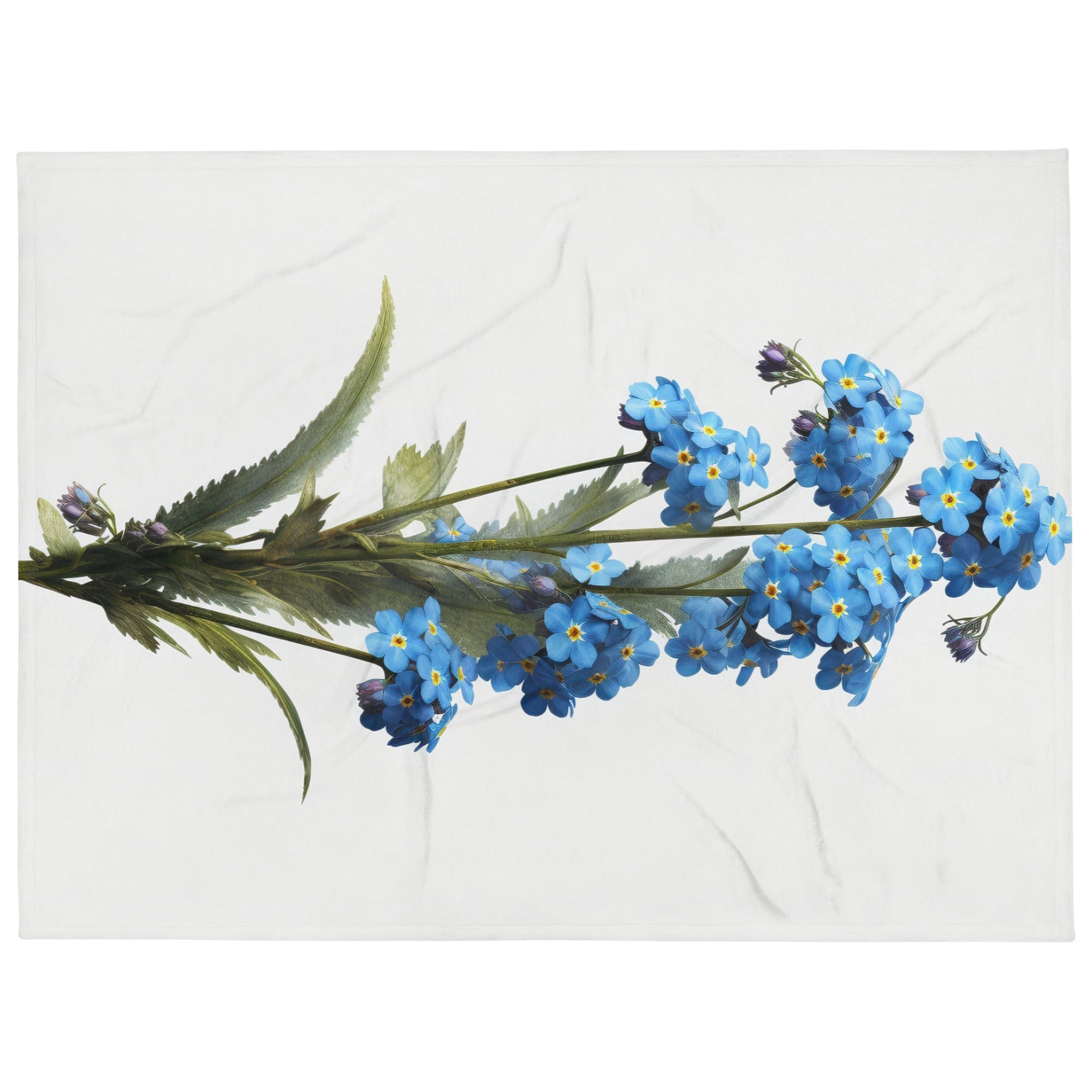 Alpine Forget-Me-Not Flower Blanket by Visual Verse - Image 1