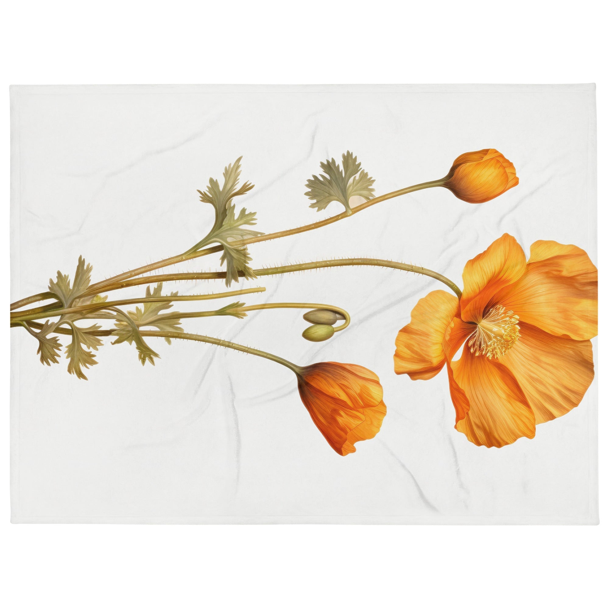 Arctic Poppy Flower Blanket by Visual Verse - Image 1