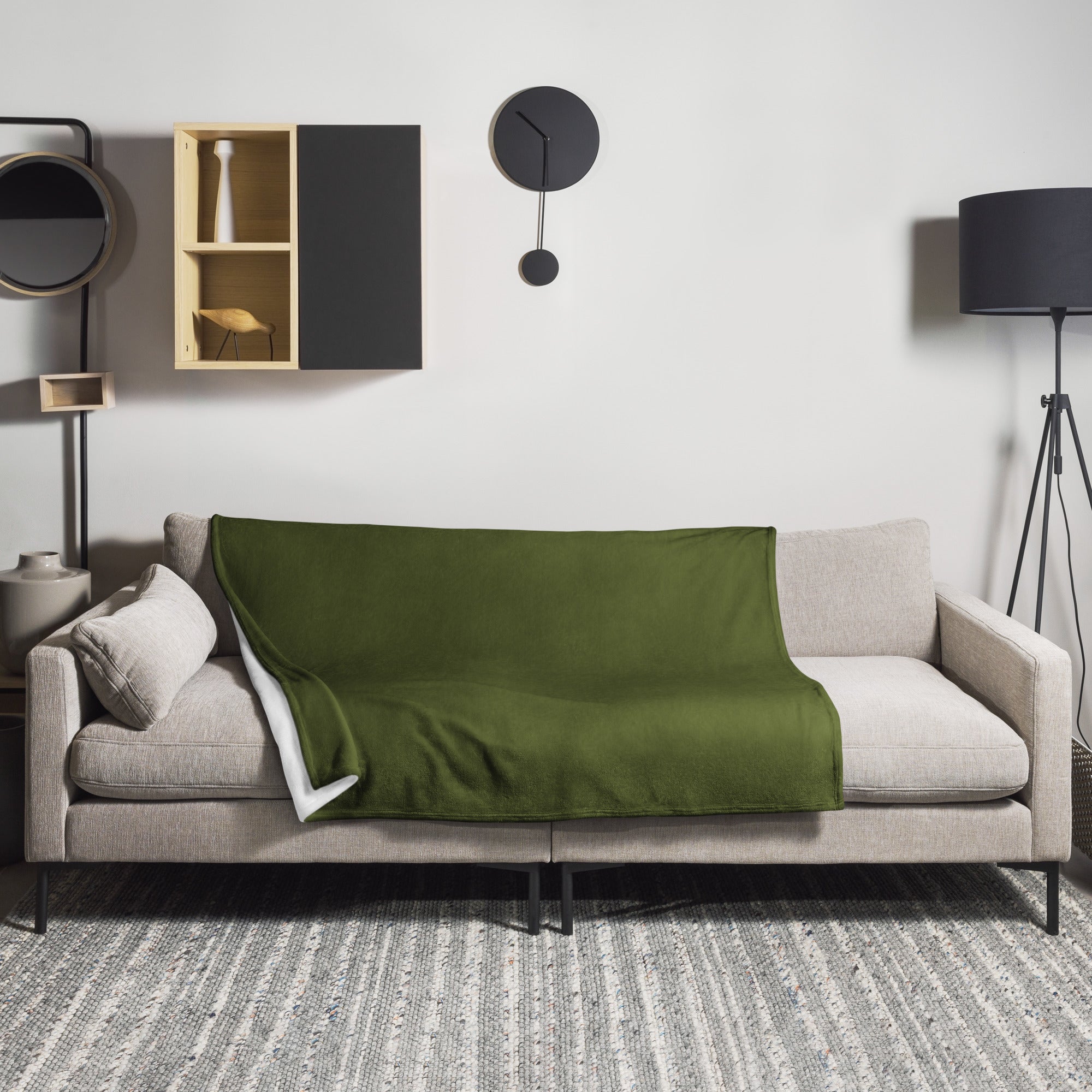 Army Green Color Blanket by Visual Verse - Image 1