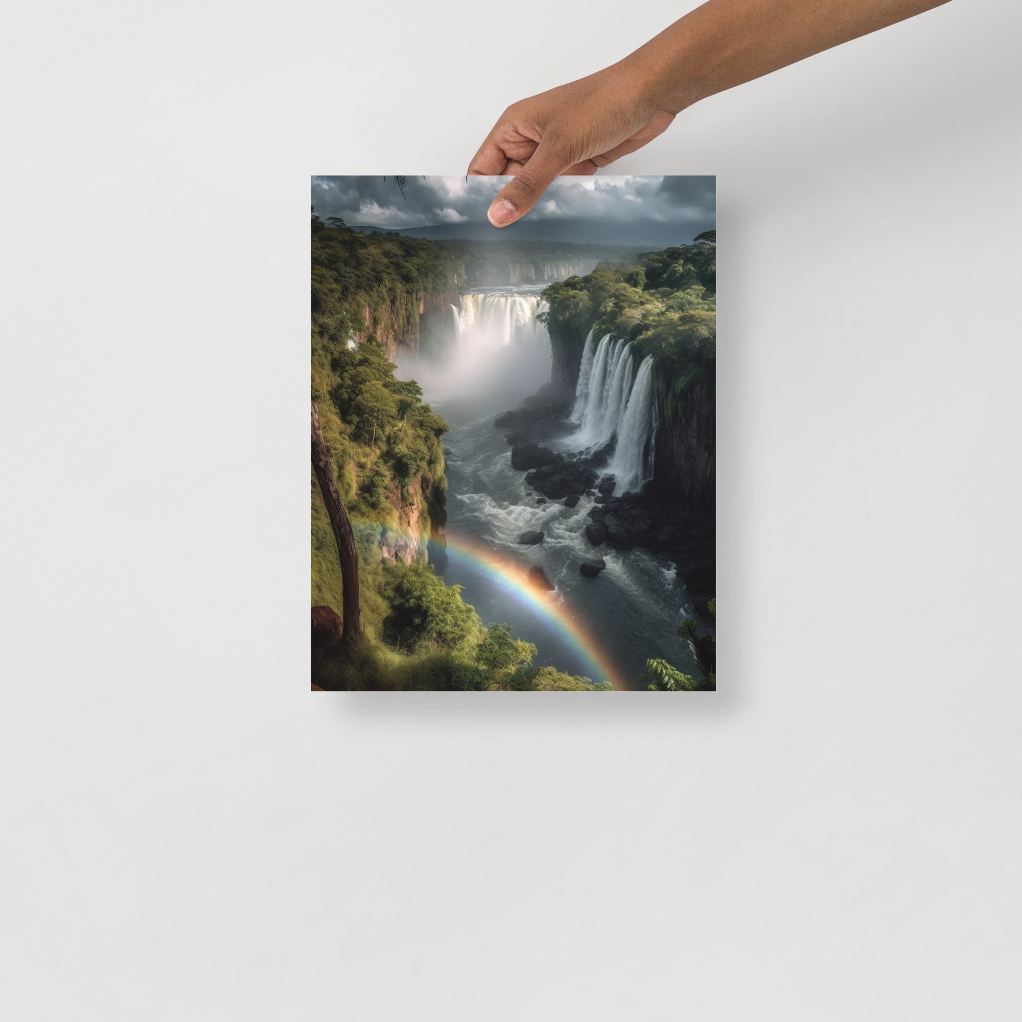 Awe-Inspiring Waterfall Cascade Majesty Art Poster by Visual Verse - Image 3