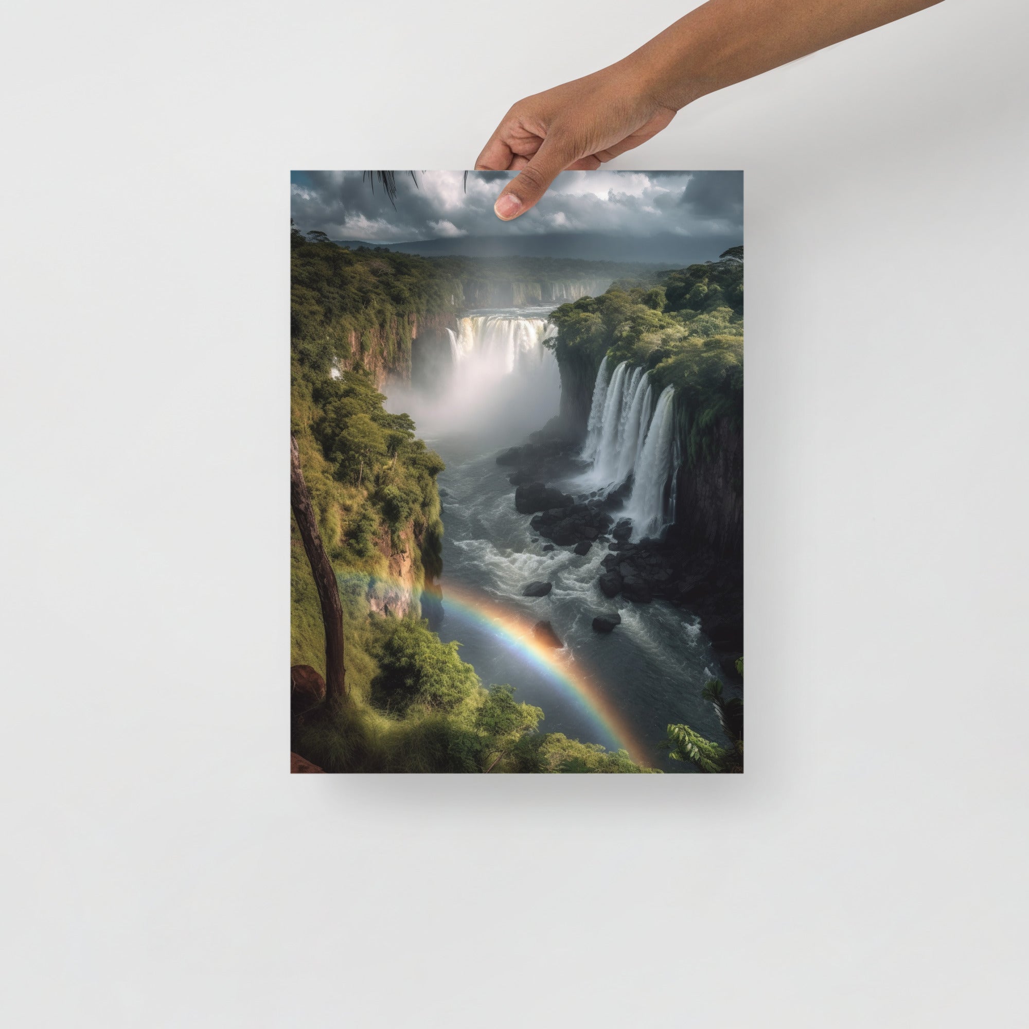 Awe-Inspiring Waterfall Cascade Majesty Art Poster by Visual Verse - Image 4