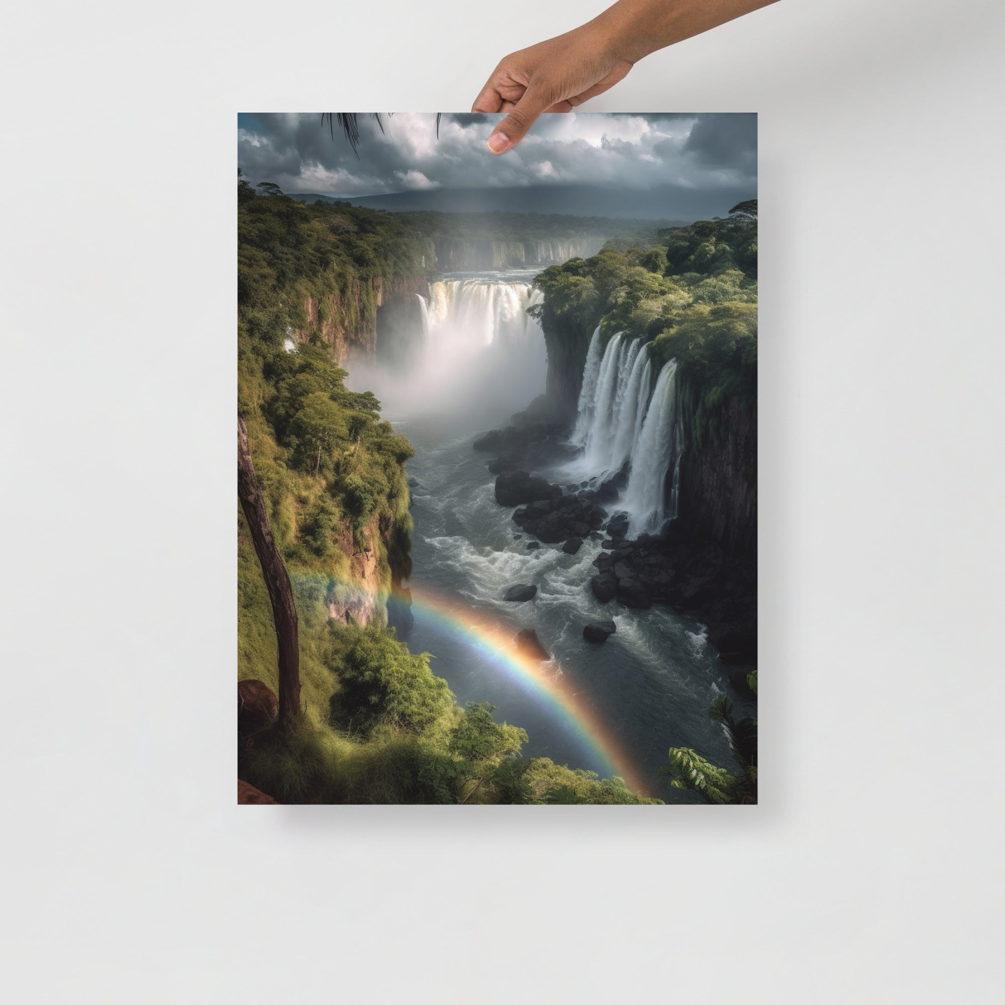 Awe-Inspiring Waterfall Cascade Majesty Art Poster by Visual Verse - Image 7