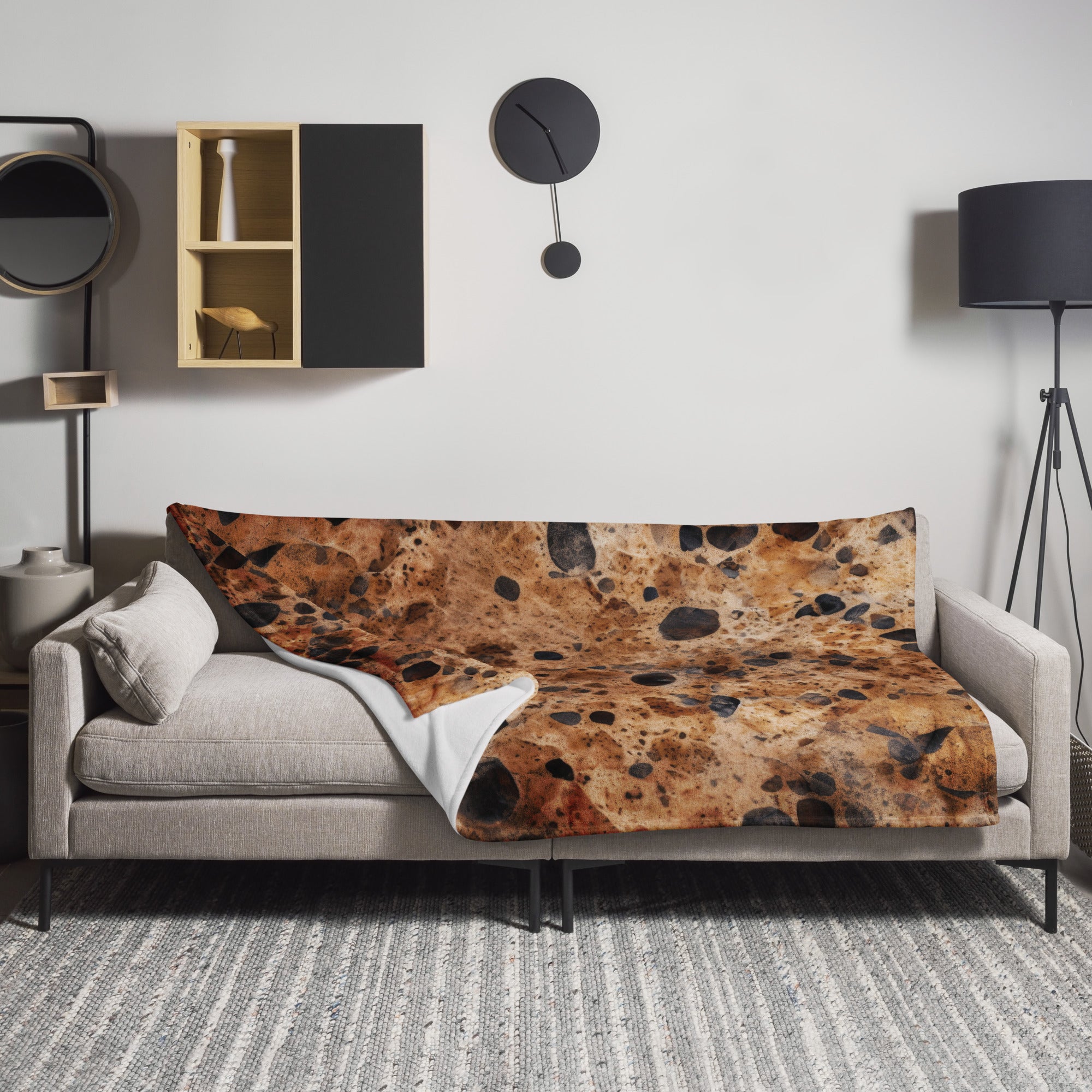 Baltic Brown & Black Spots Granite Blanket by Visual Verse - Image 1