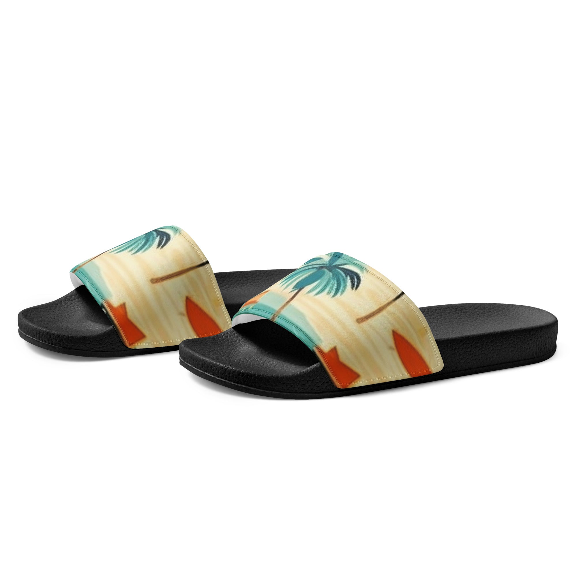 Beach Scenes Print Women's Slides by Visual Verse - Image 3