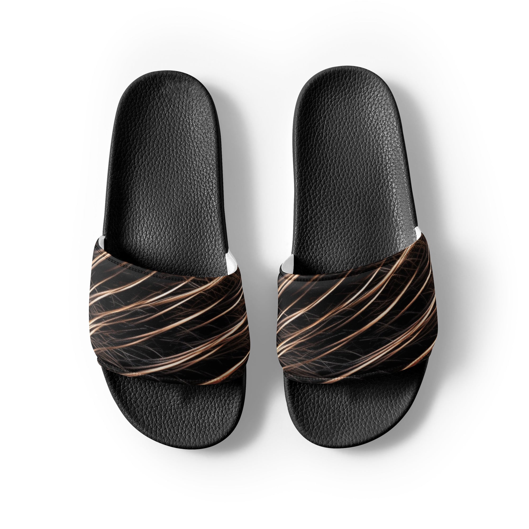 Beaver Fur Men's Slides by Visual Verse - Image 2