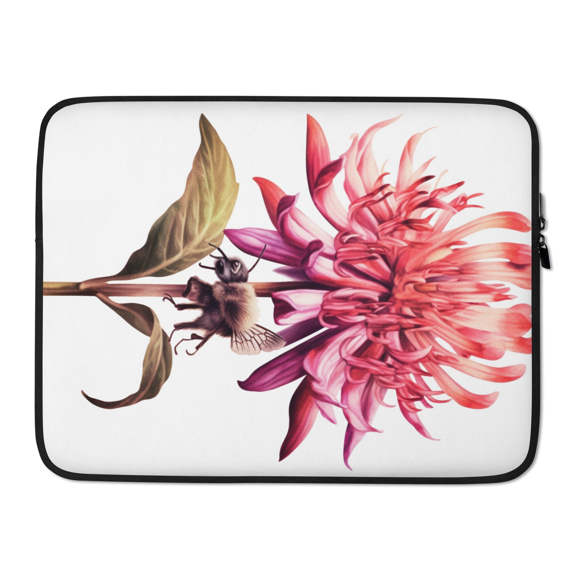 Bee Balm Flower Laptop Sleeve by Visual Verse - Image 1