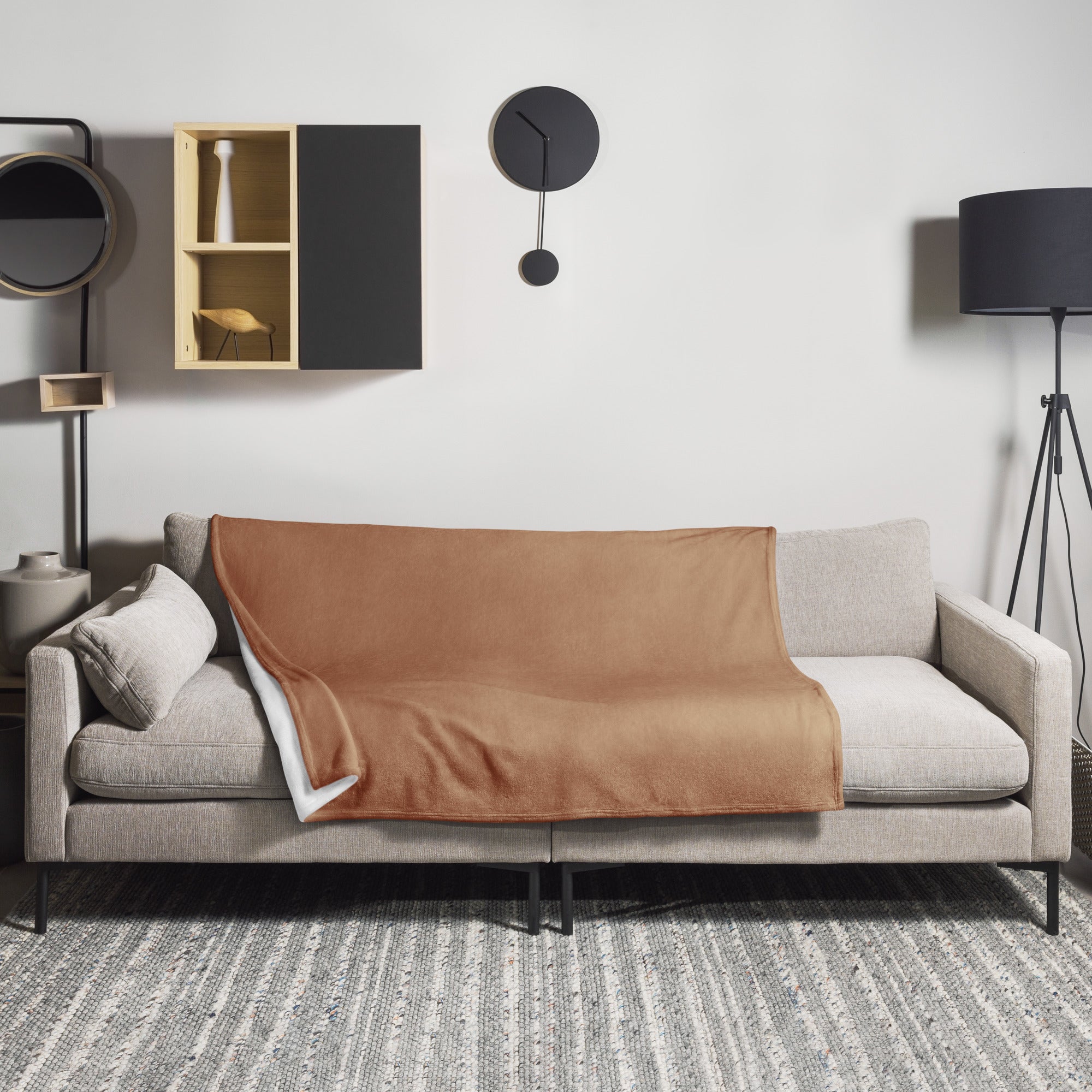 Biscuit Brown Color Blanket by Visual Verse - Image 1