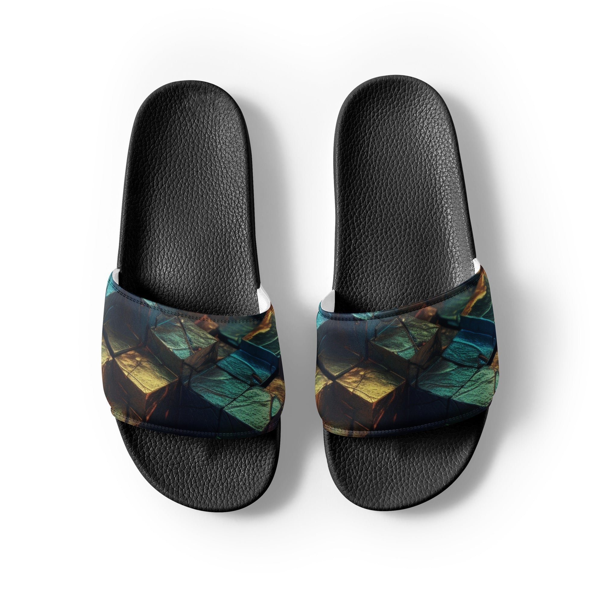 Bismuth Rock Men's Slides by Visual Verse - Image 2