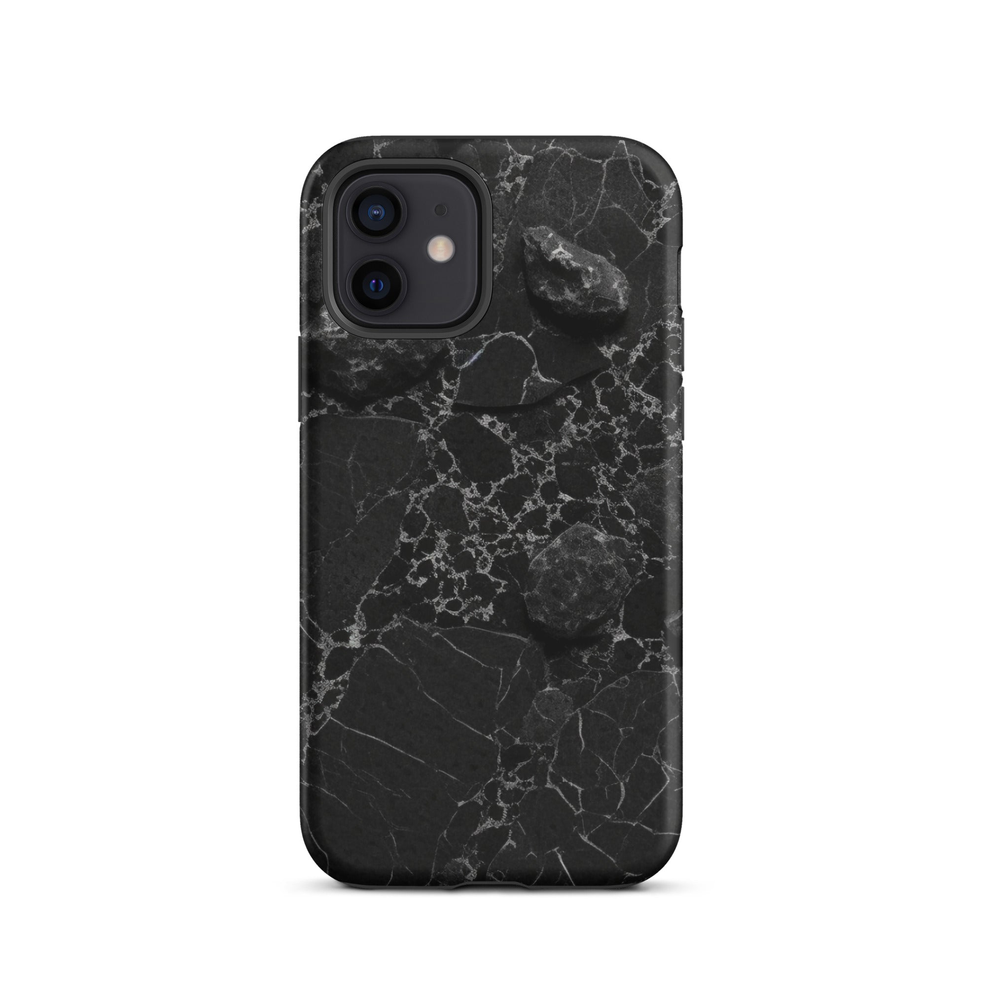 Black White Lined Granite iPhone Case by Visual Verse - Image 10