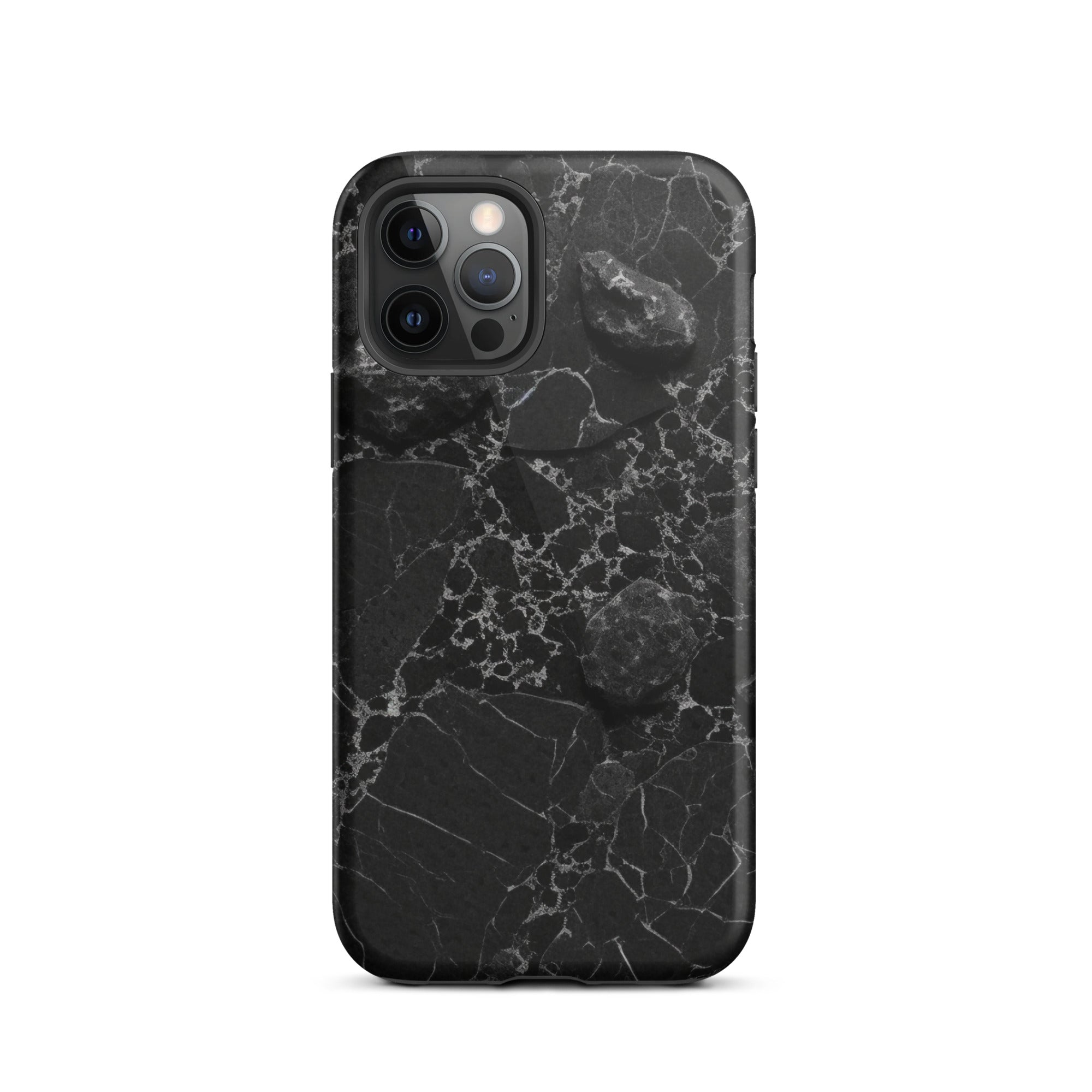 Black White Lined Granite iPhone Case by Visual Verse - Image 11