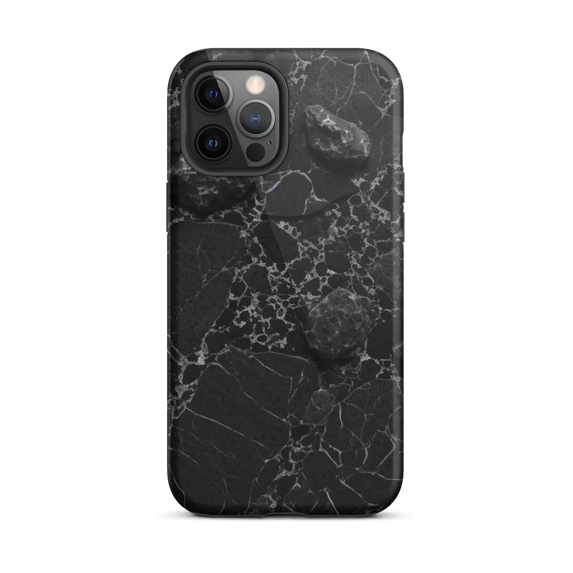 Black White Lined Granite iPhone Case by Visual Verse - Image 13