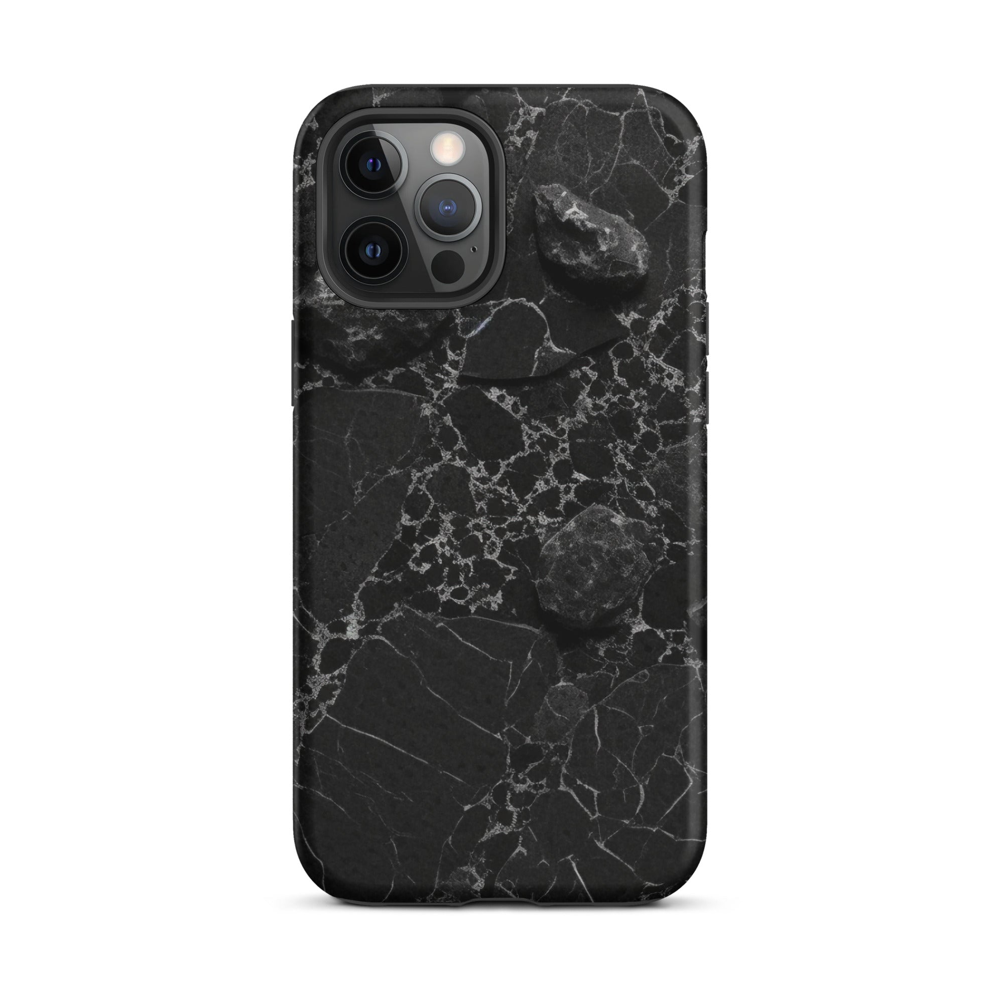 Black White Lined Granite iPhone Case by Visual Verse - Image 14