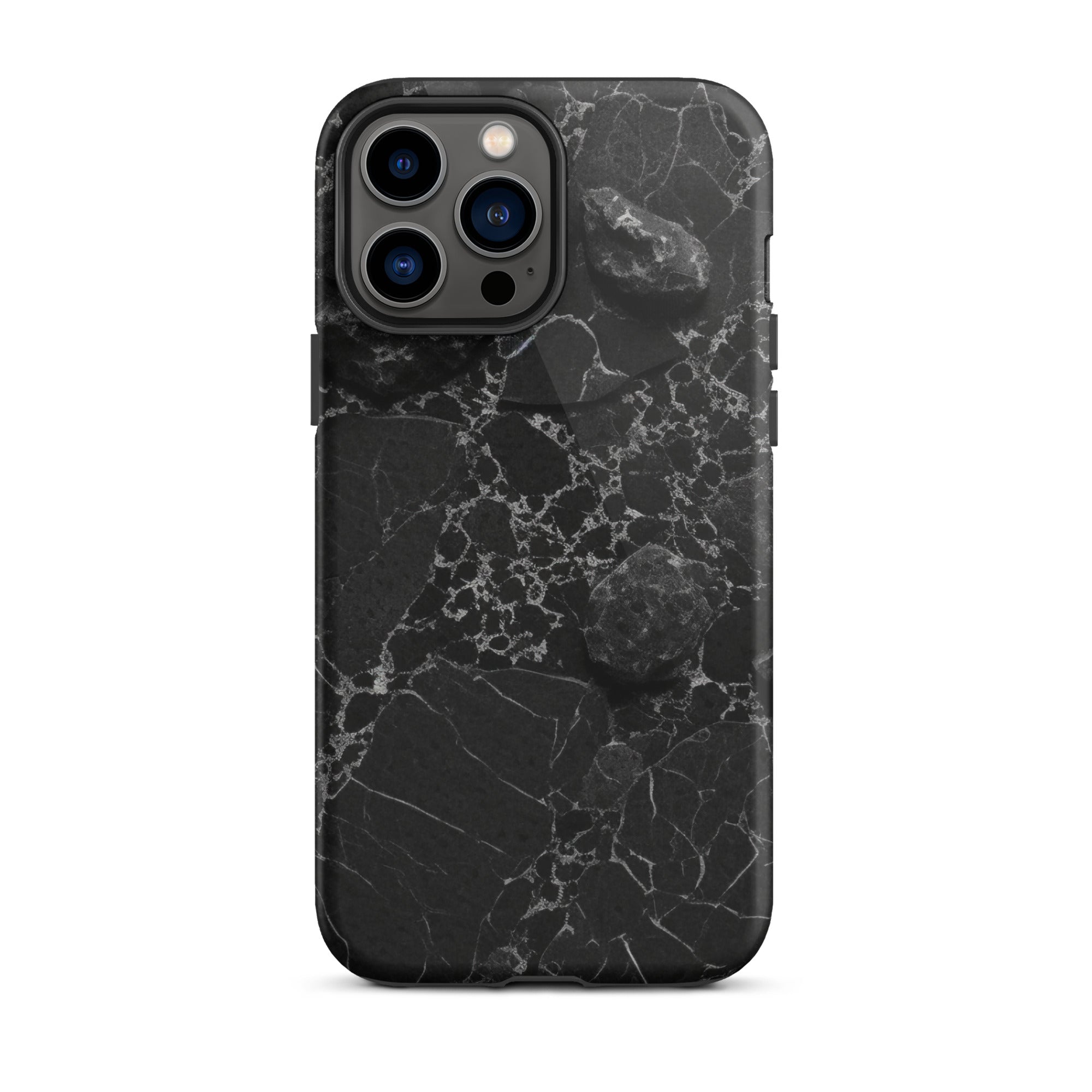 Black White Lined Granite iPhone Case by Visual Verse - Image 21