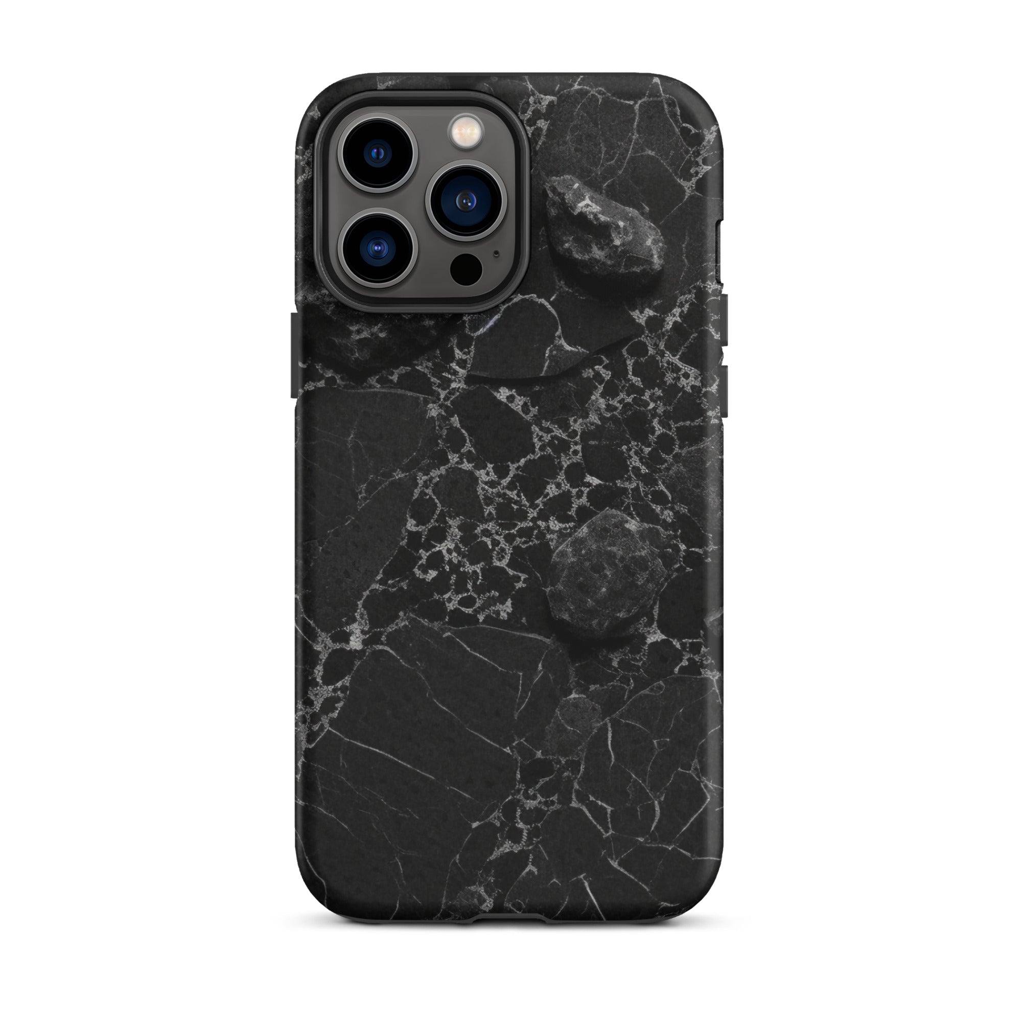 Black White Lined Granite iPhone Case by Visual Verse - Image 22