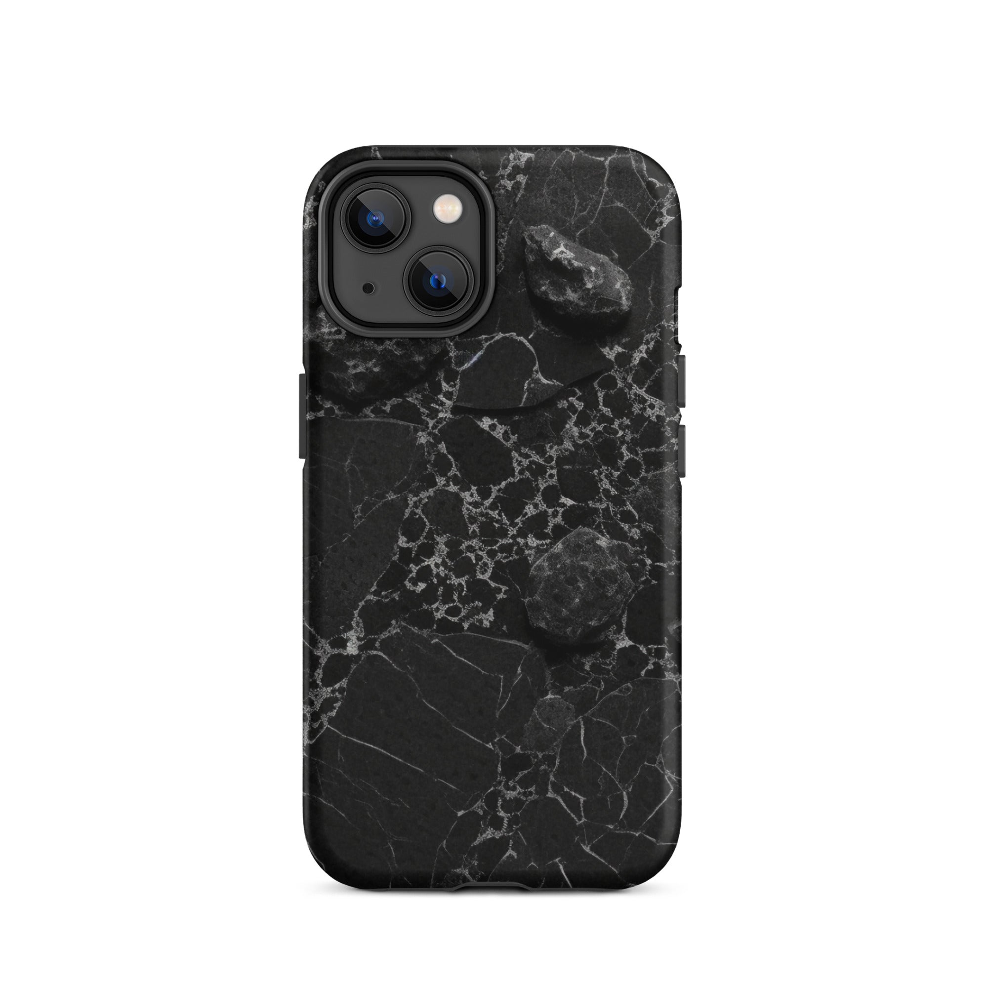 Black White Lined Granite iPhone Case by Visual Verse - Image 24