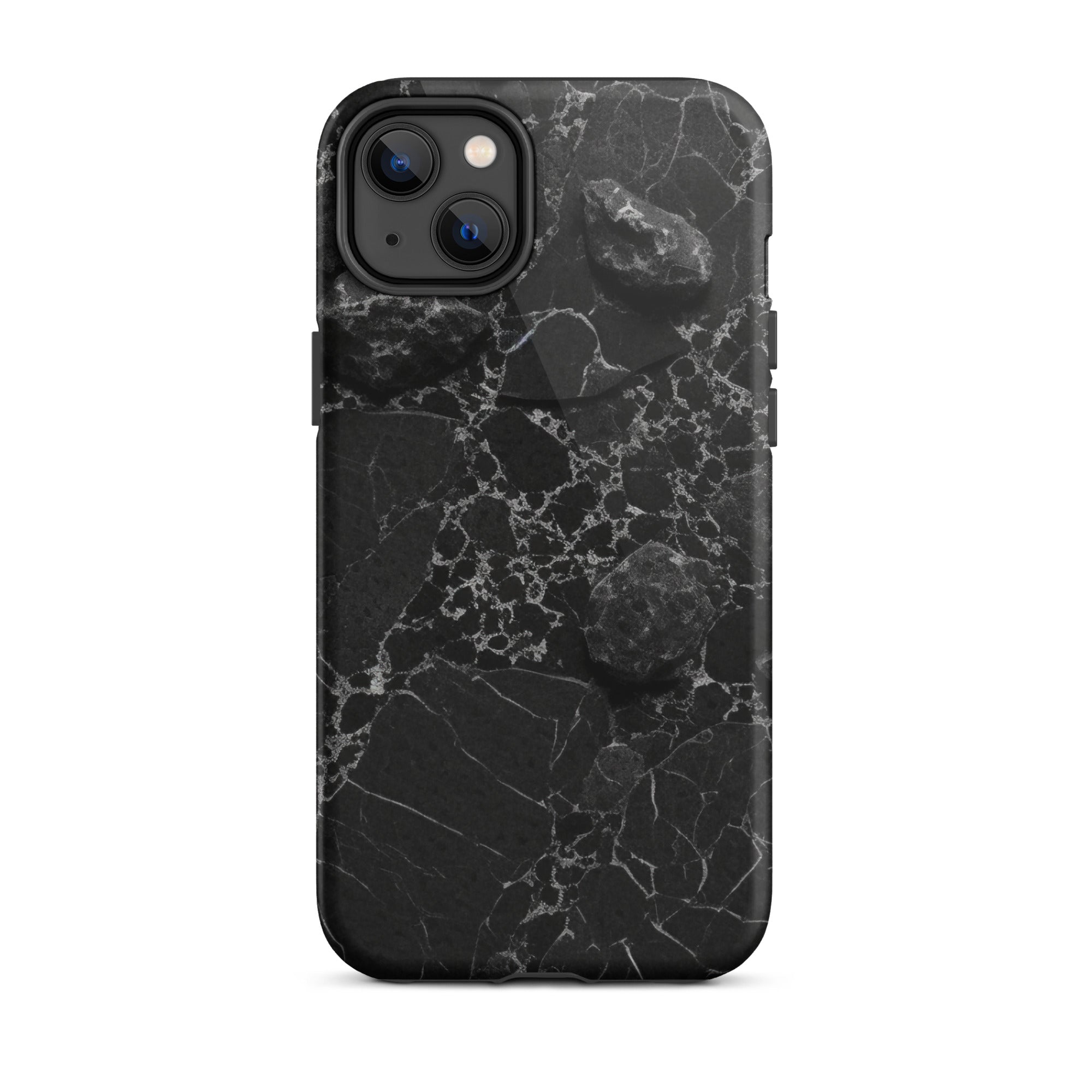 Black White Lined Granite iPhone Case by Visual Verse - Image 25