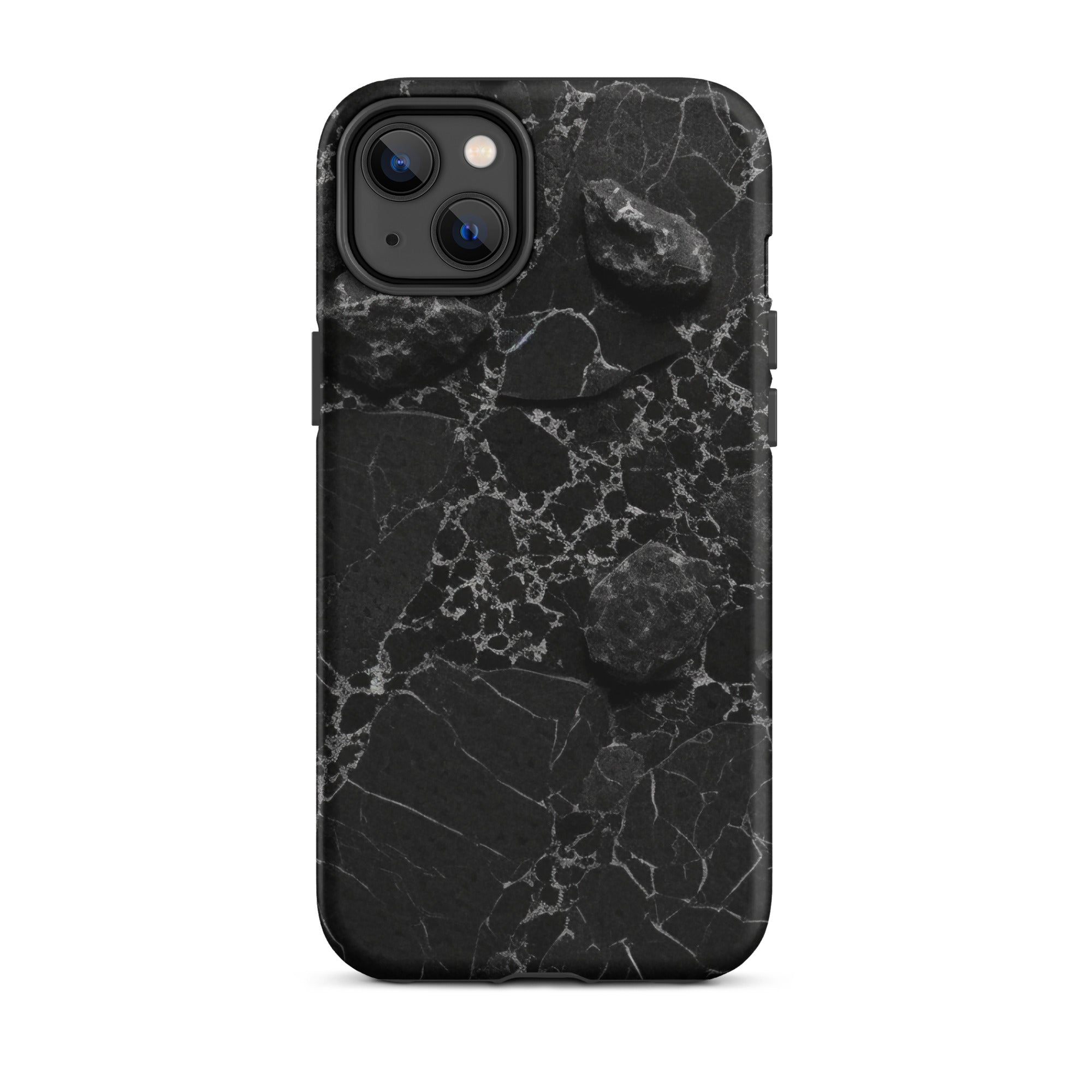 Black White Lined Granite iPhone Case by Visual Verse - Image 26