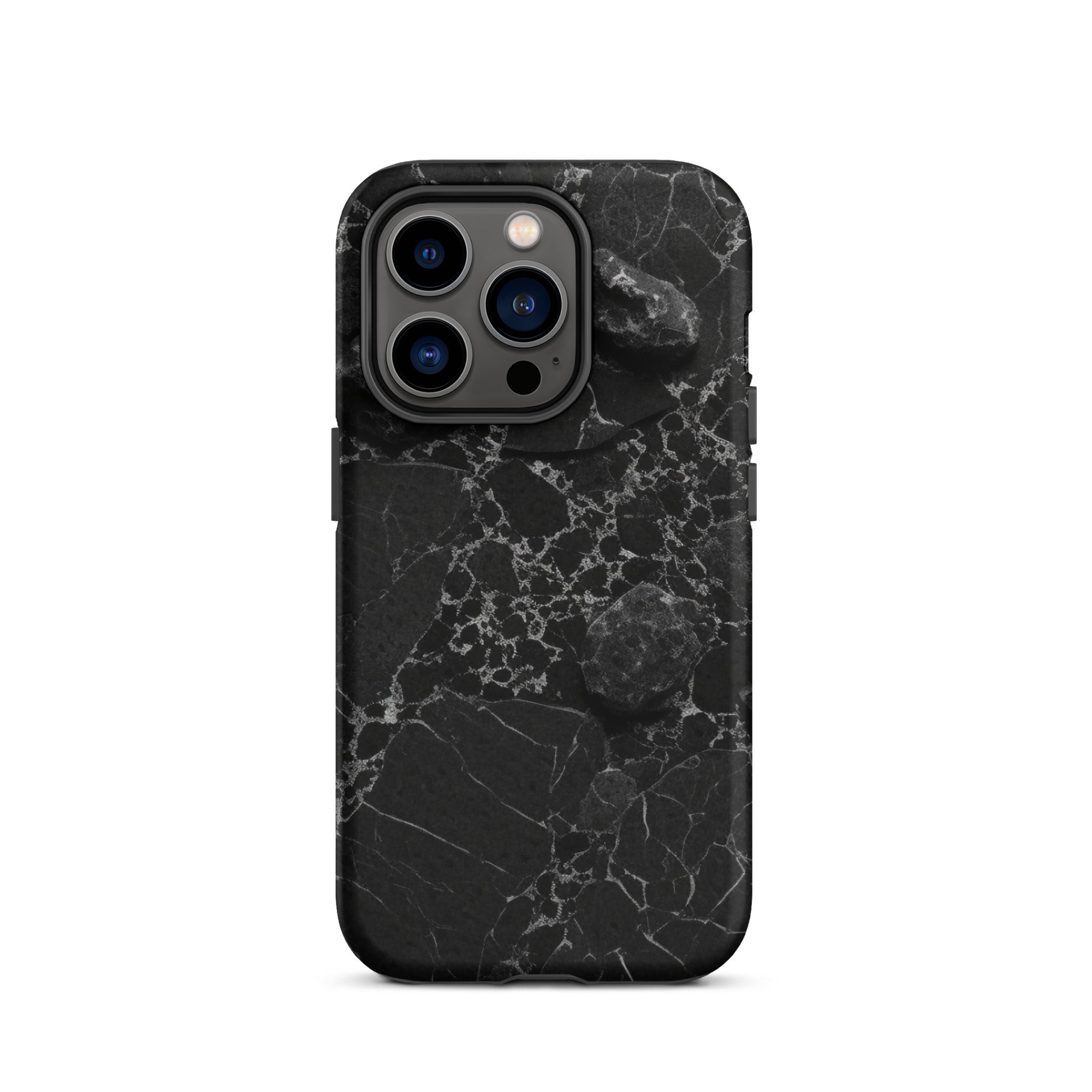 Black White Lined Granite iPhone Case by Visual Verse - Image 28