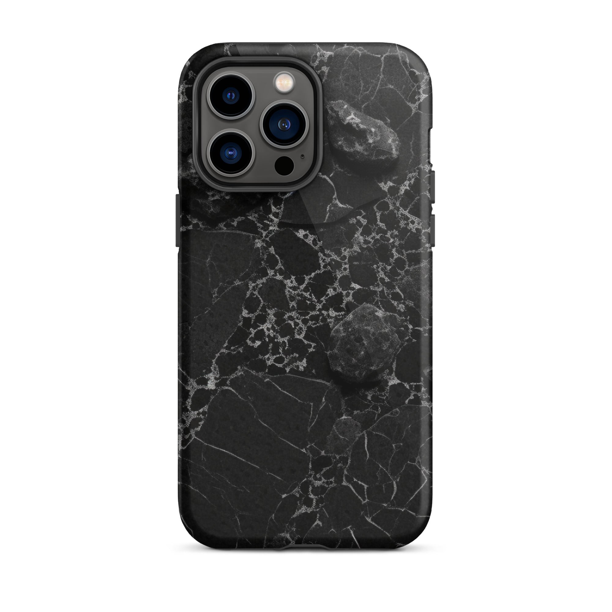 Black White Lined Granite iPhone Case by Visual Verse - Image 29