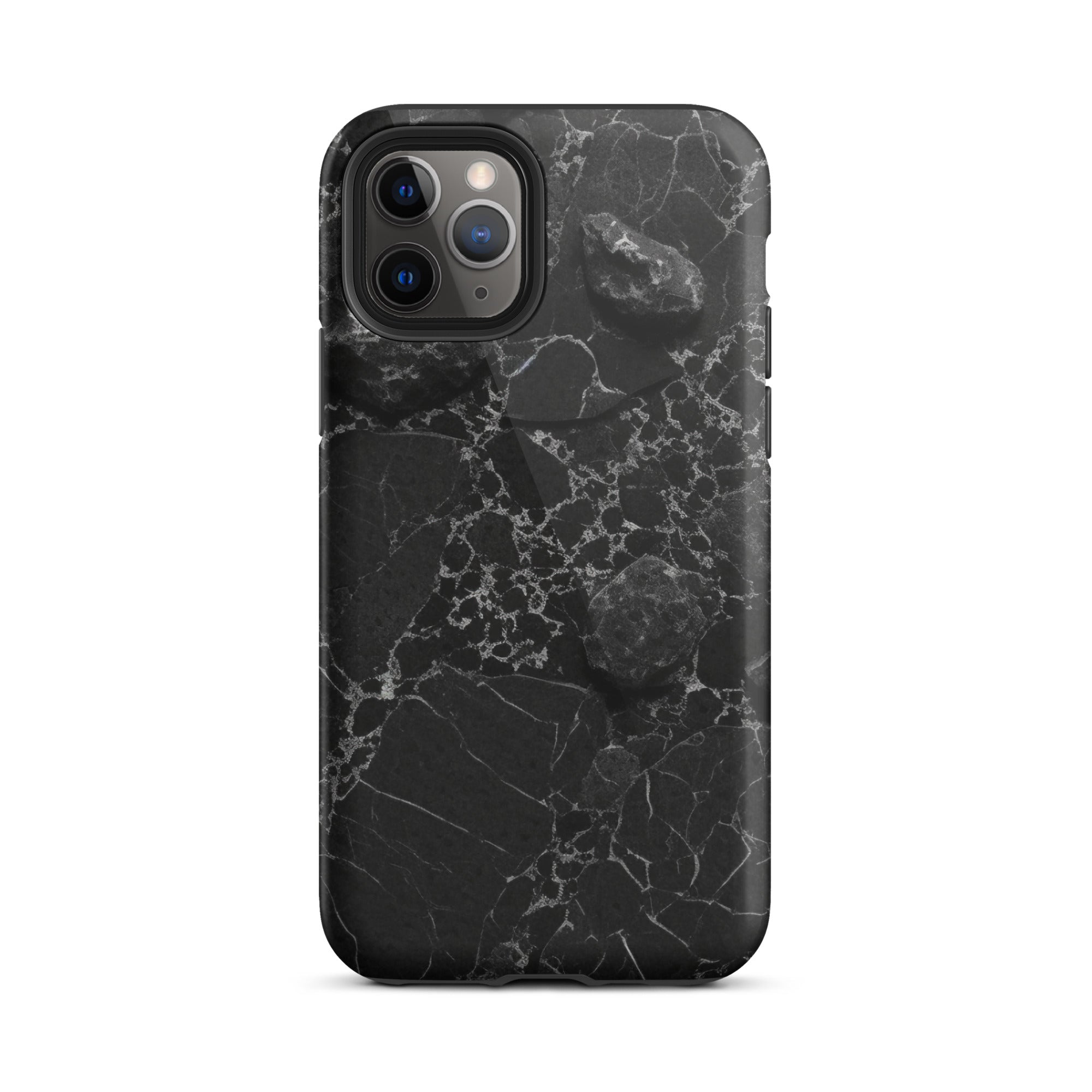 Black White Lined Granite iPhone Case by Visual Verse - Image 3