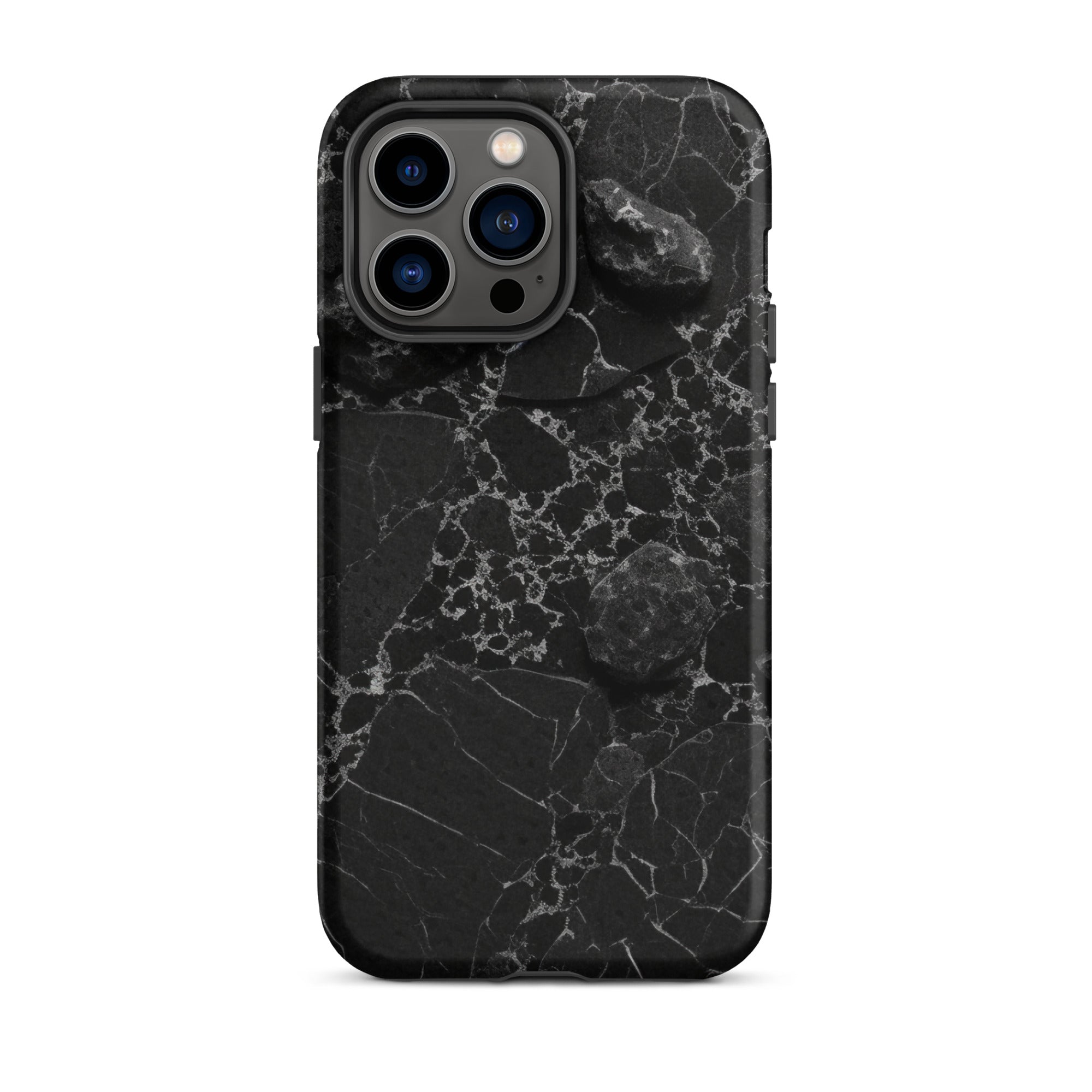Black White Lined Granite iPhone Case by Visual Verse - Image 30