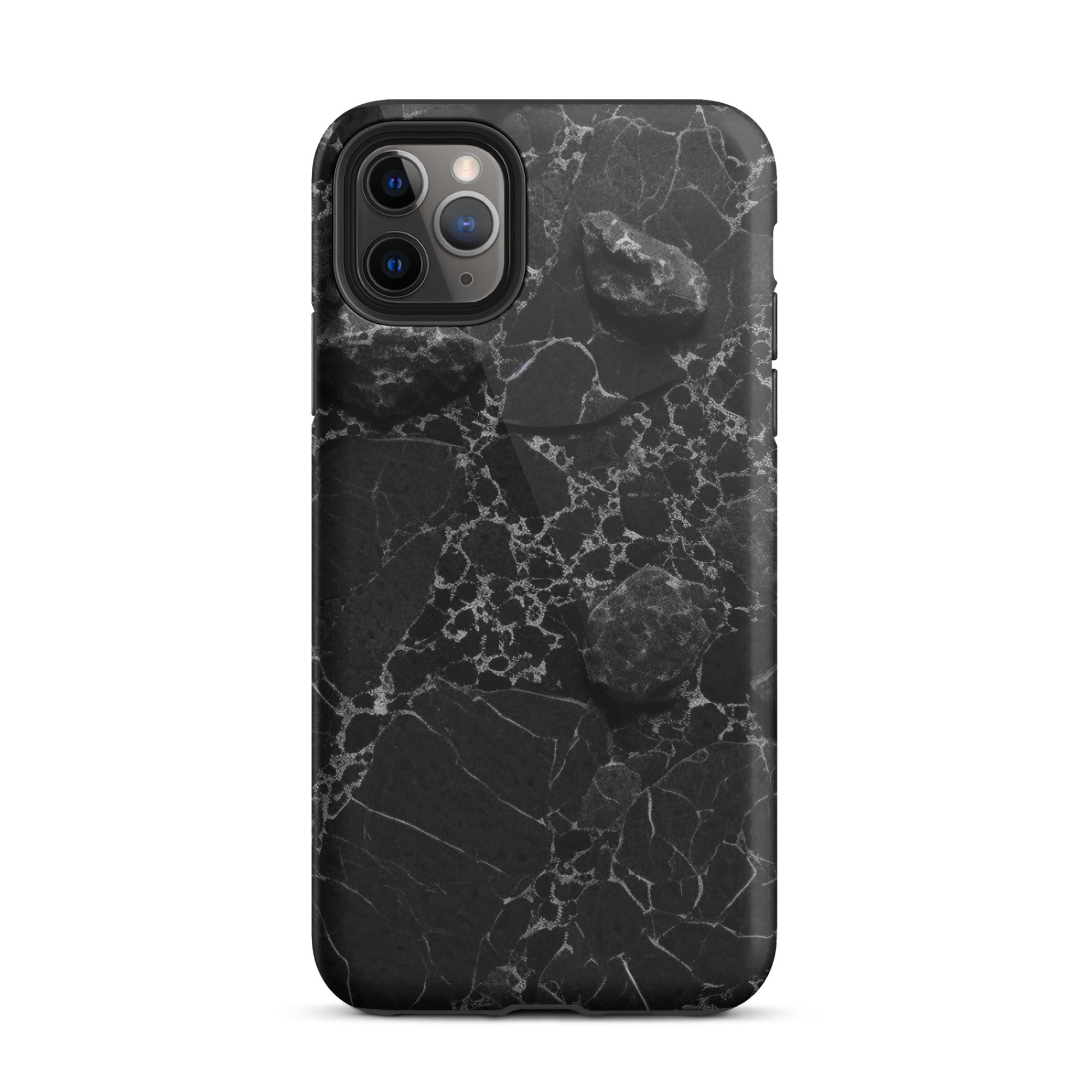 Black White Lined Granite iPhone Case by Visual Verse - Image 5