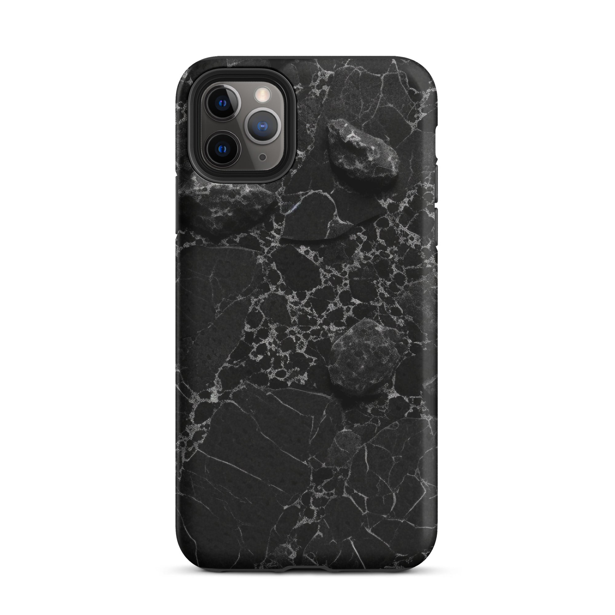 Black White Lined Granite iPhone Case by Visual Verse - Image 6