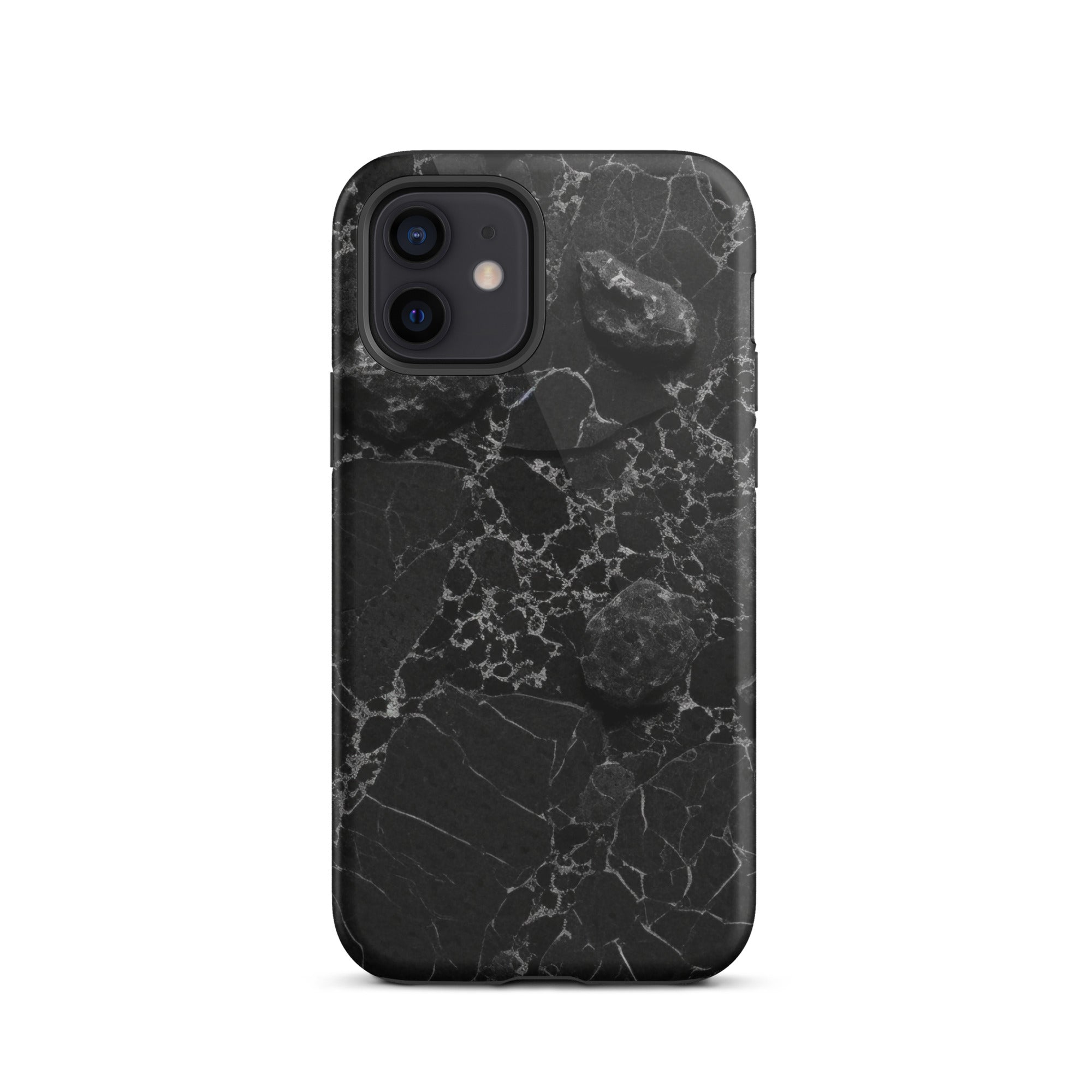 Black White Lined Granite iPhone Case by Visual Verse - Image 9