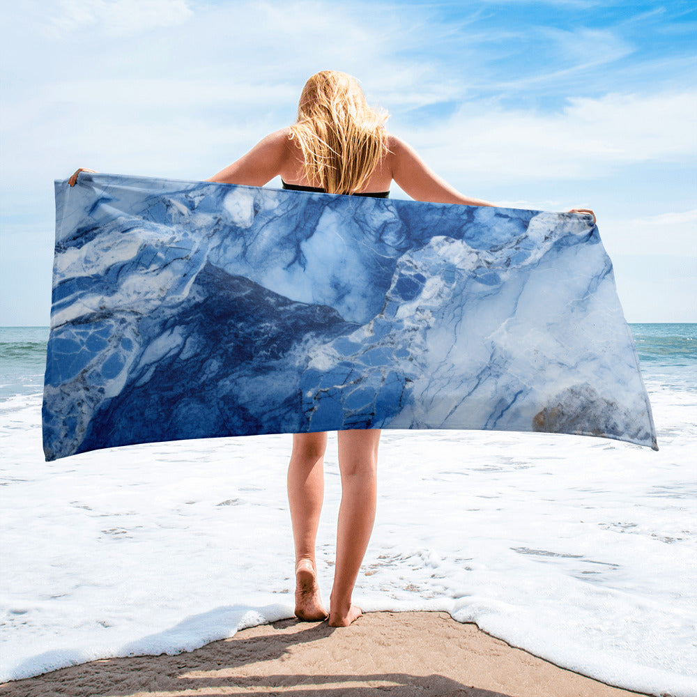 Blue Granite Beach Towel by Visual Verse - Image 2