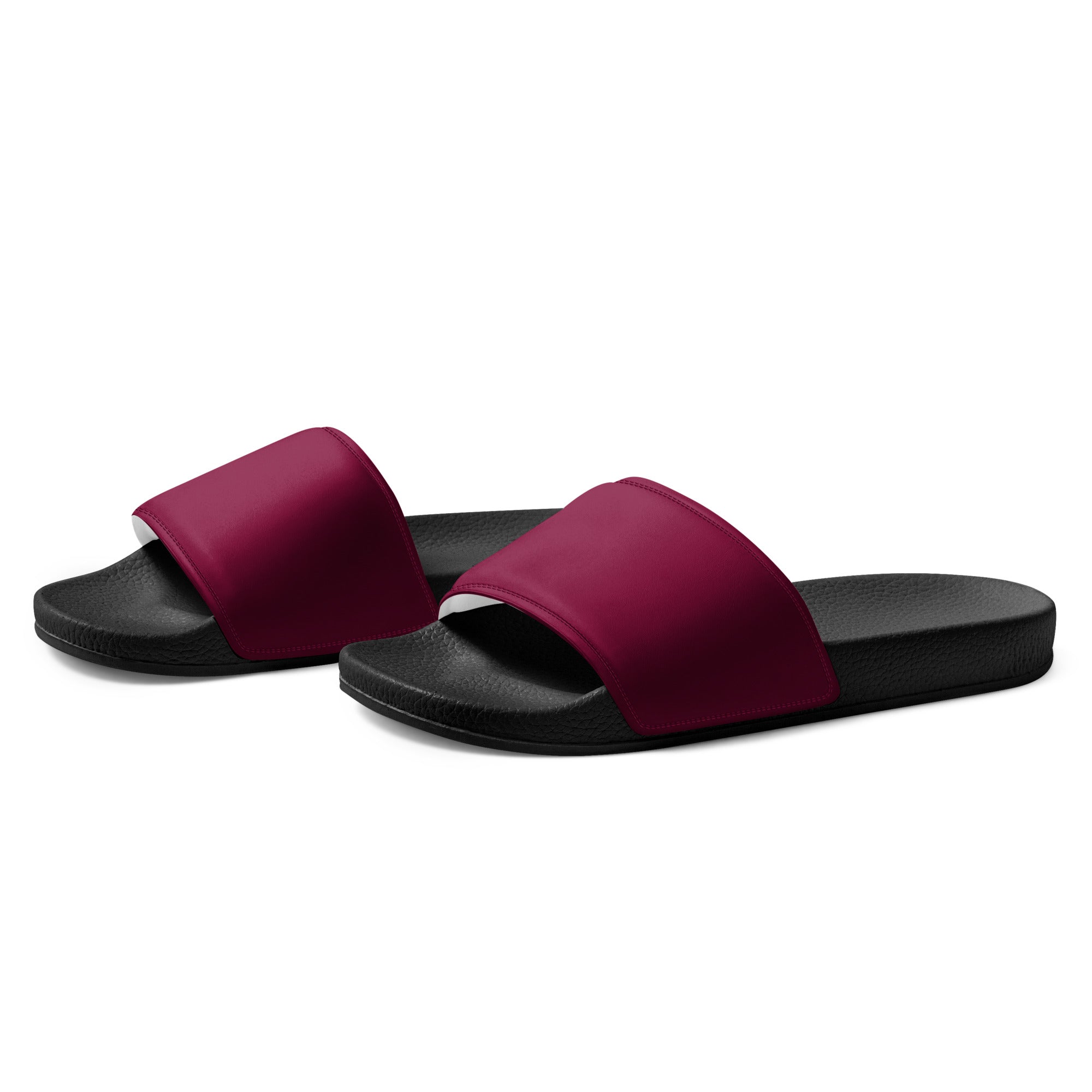 Bordeaux Color Men's Slides by Visual Verse - Image 3