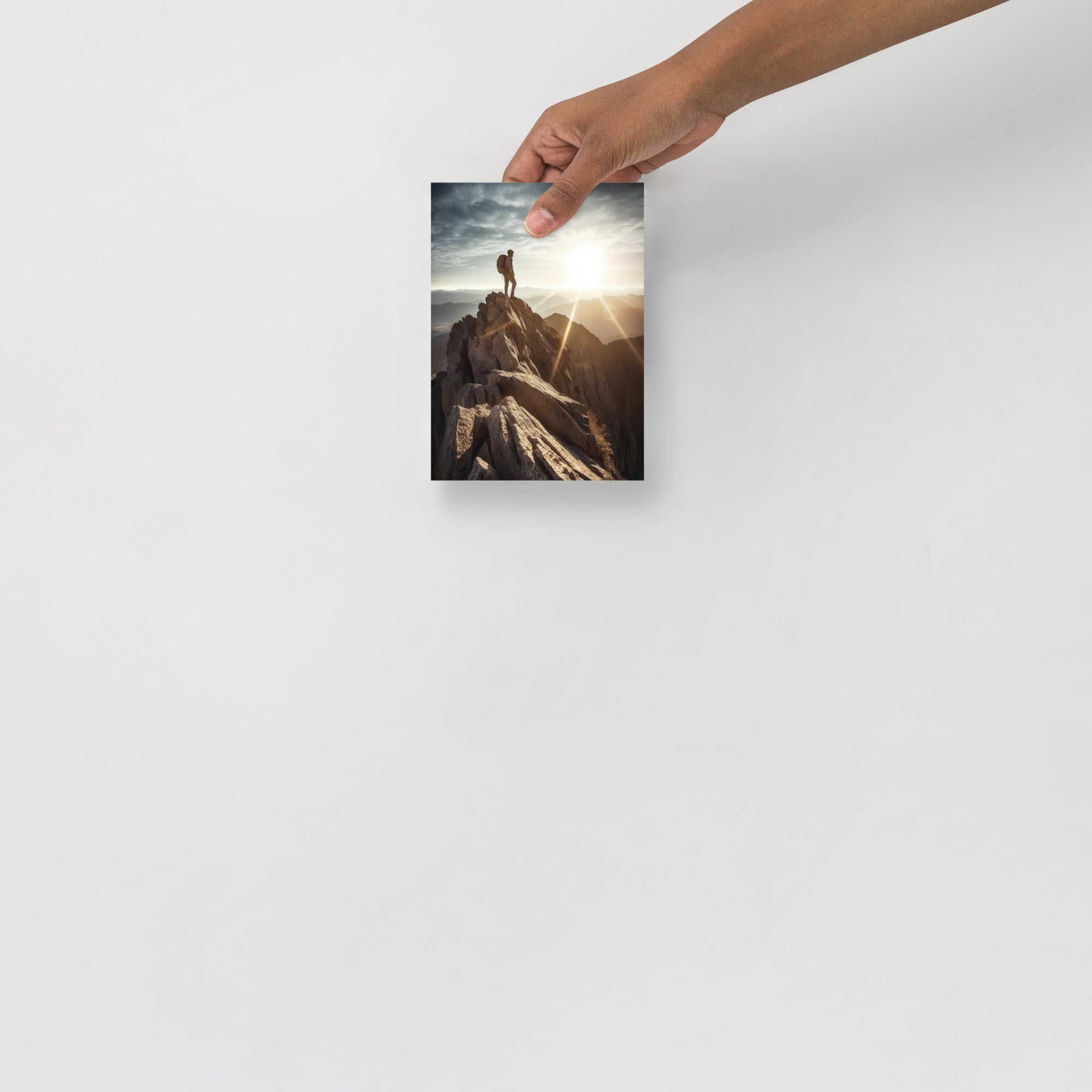 Breathtaking Mountain Climber Conquering Summit Art Poster by Visual Verse - Image 8