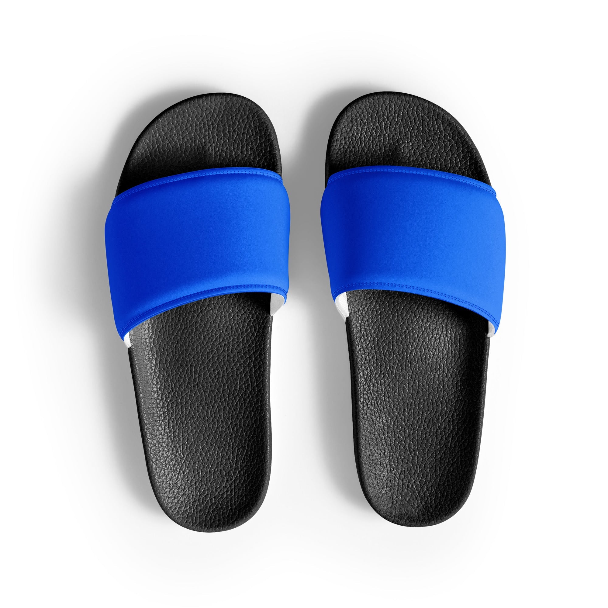 Bright Blue Color Men's Slides by Visual Verse - Image 1