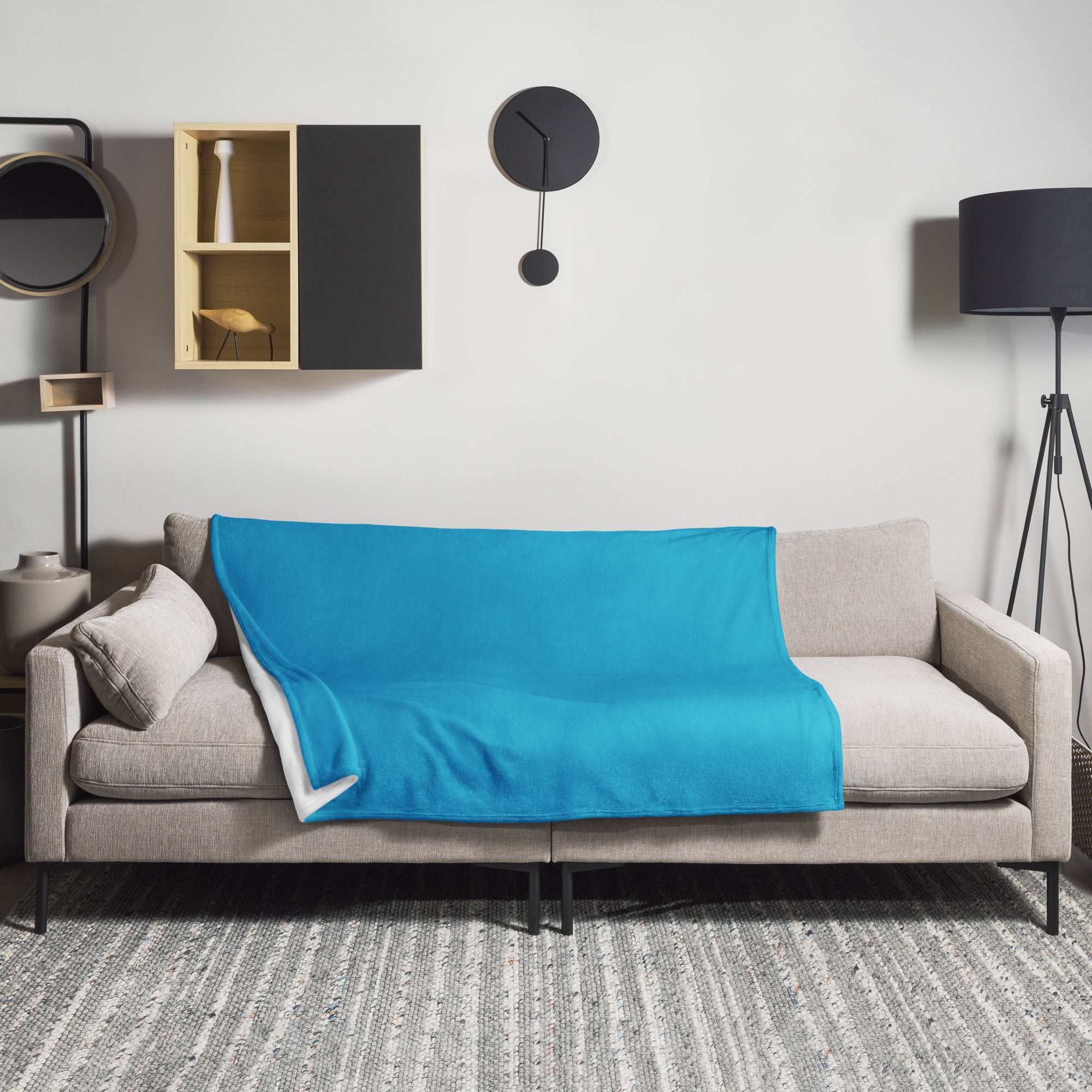Bright Cerulean Color Blanket by Visual Verse - Image 1