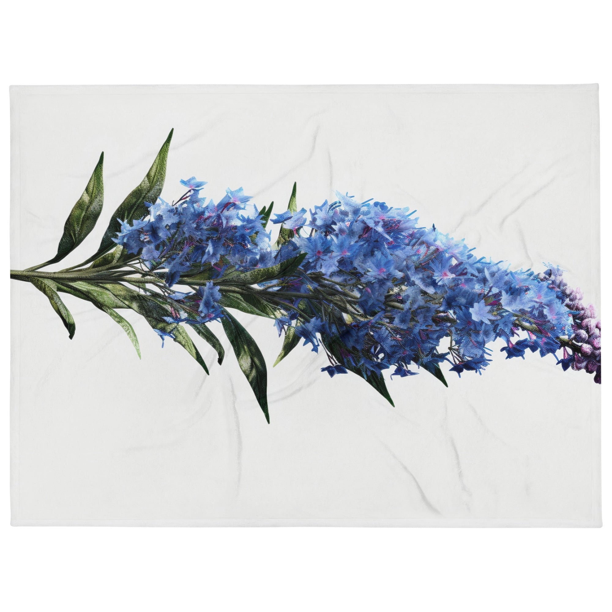 Butterfly Bush Blue Heaven Flower Blanket by Visual Verse - Image 1