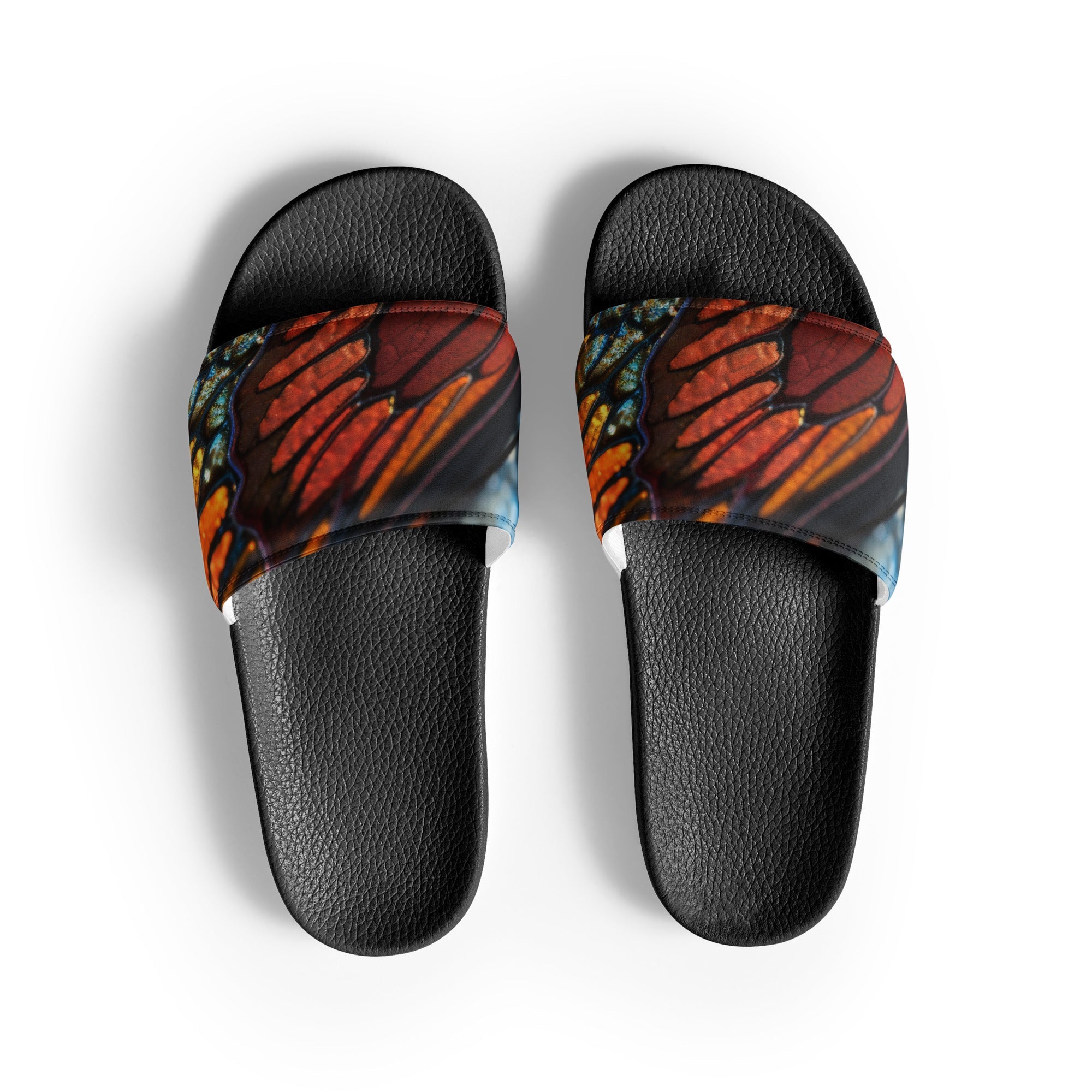 Butterfly Wing Men's Slides by Visual Verse - Image 1