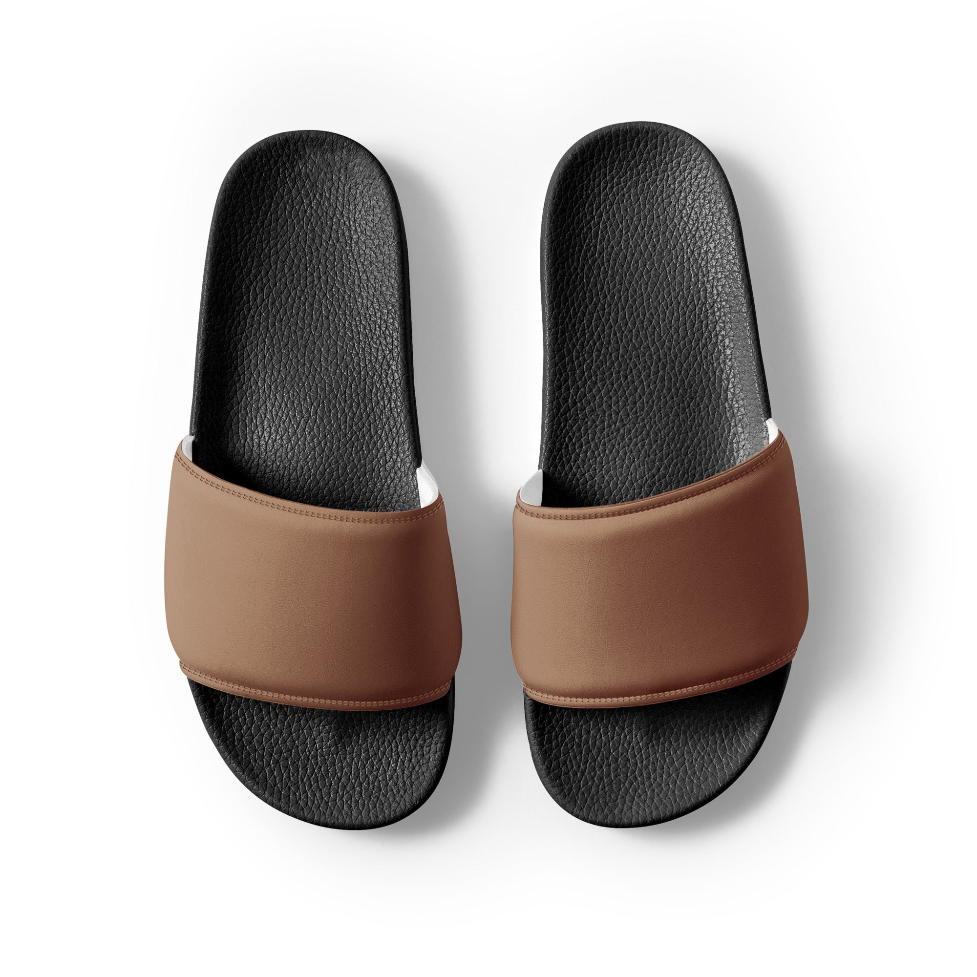 Café Au Lait Color Men's Slides by Visual Verse - Image 2