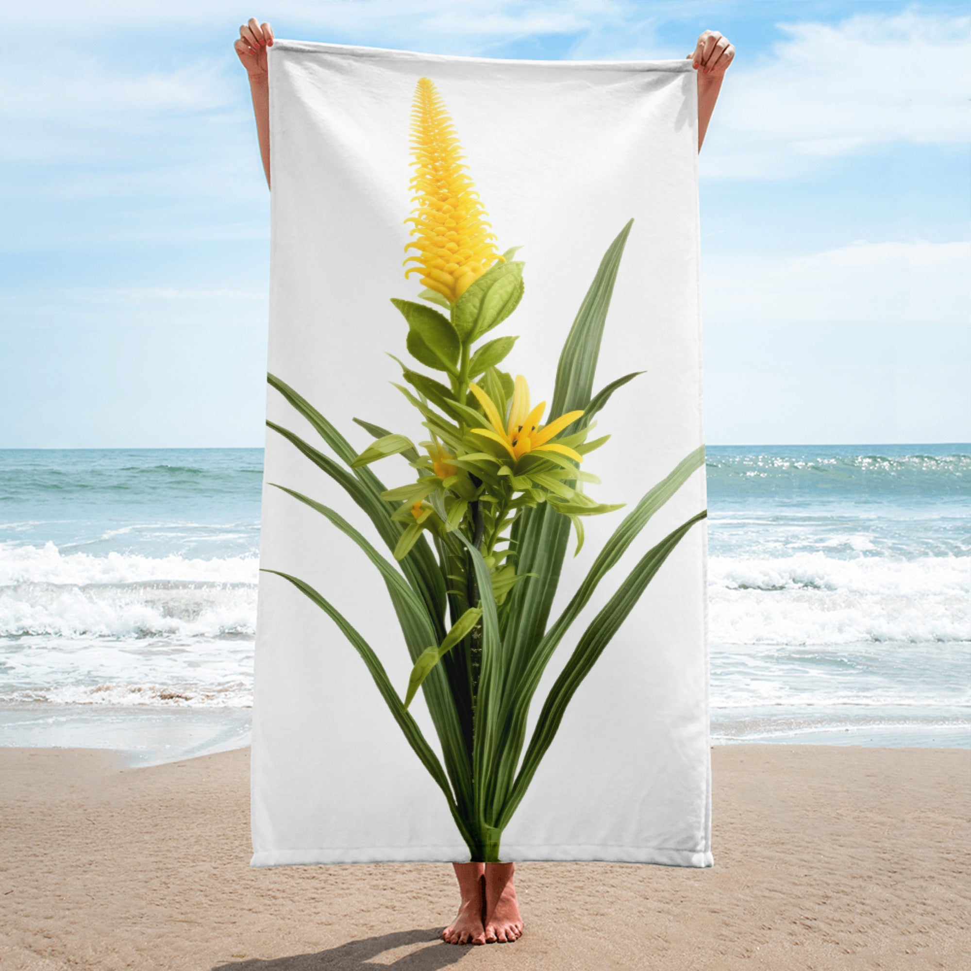 Century Plant Flower Beach Towel by Visual Verse - Image 1
