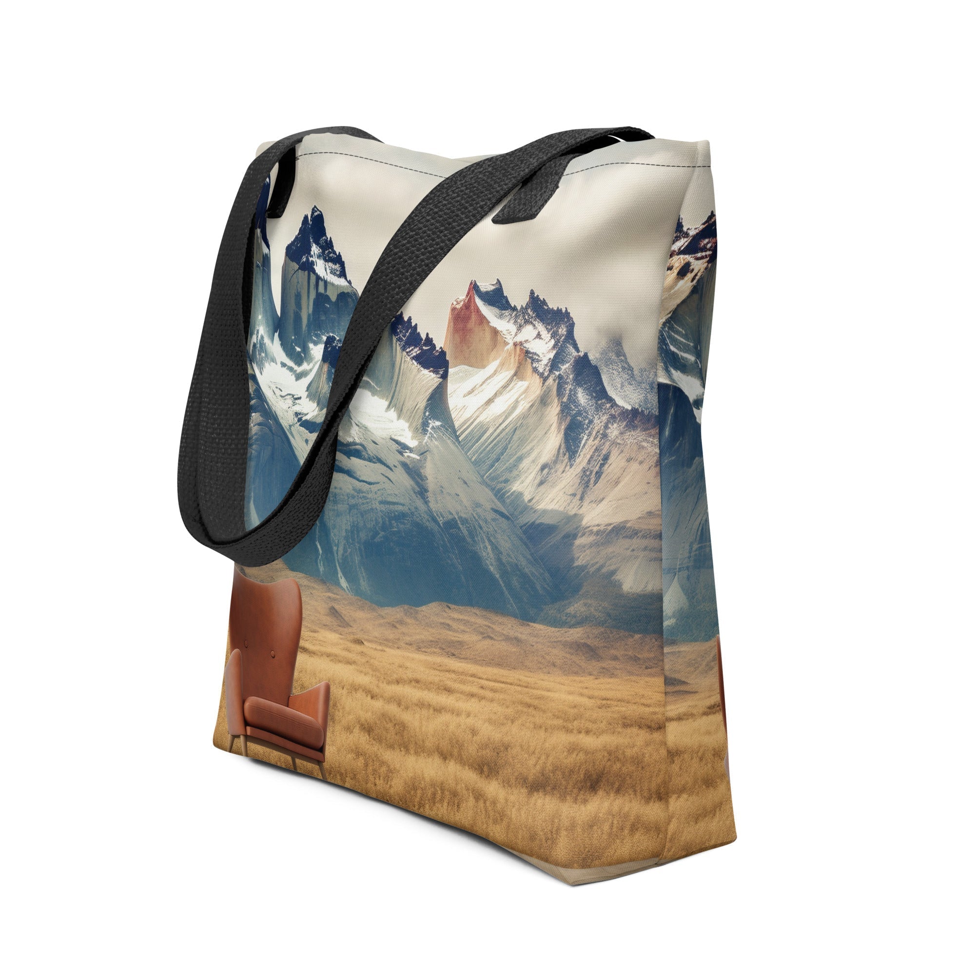 Chair at Torres Del Paine National Park Chile Tote Bag by Visual Verse - Image 1