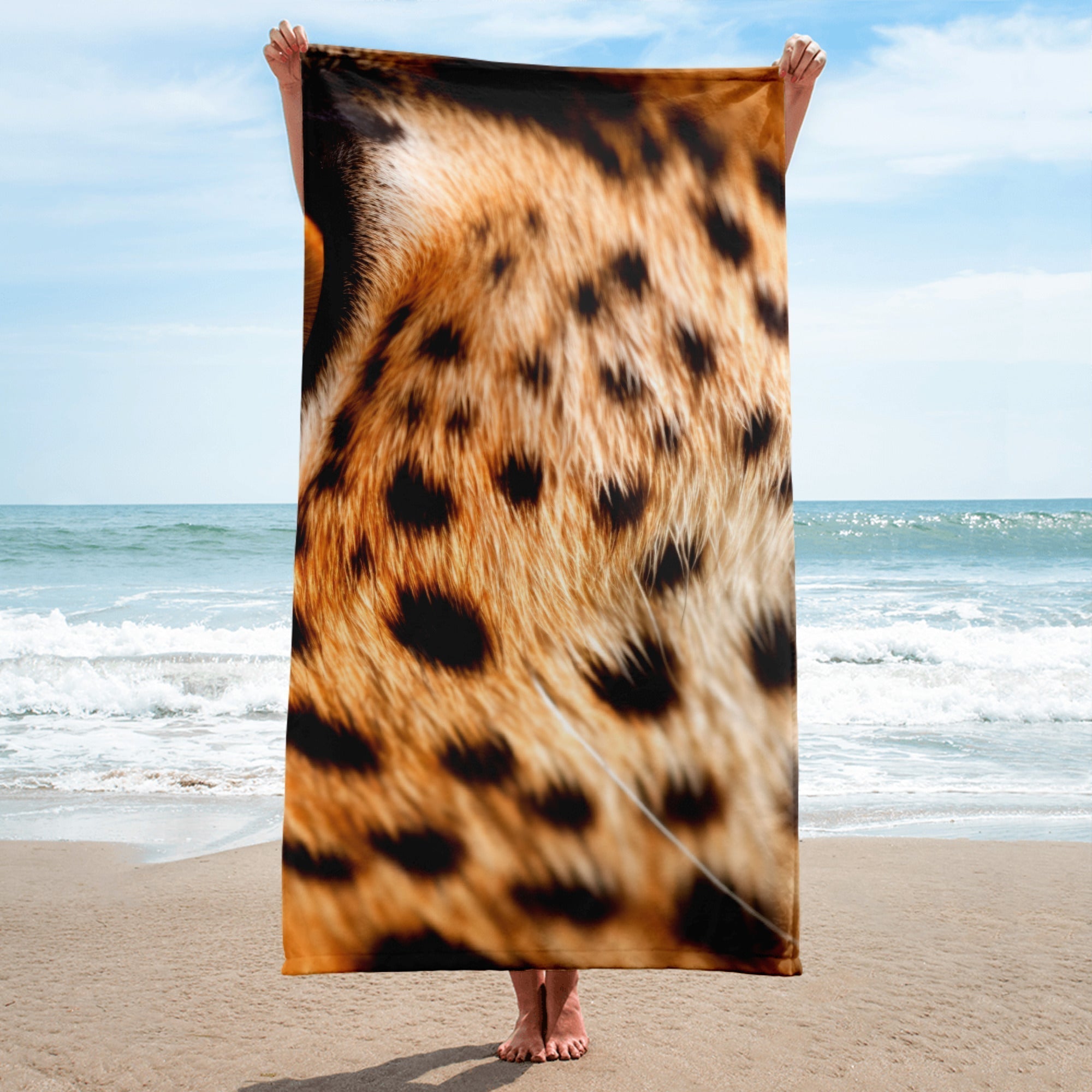 Cheetah Spots Beach Towel by Visual Verse - Image 1