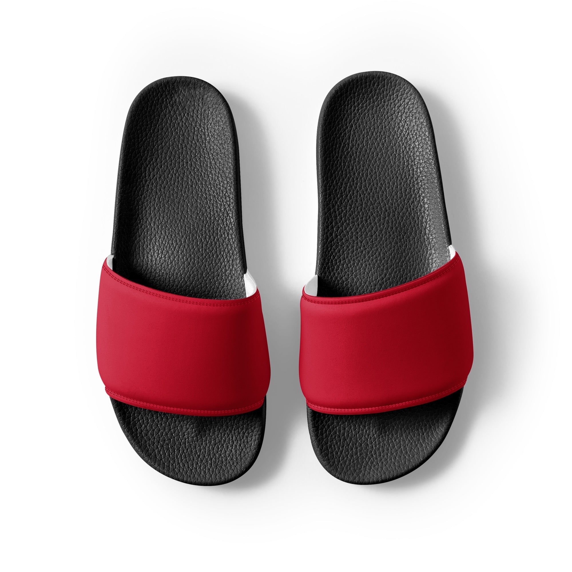 Cincinnati Red Color Men's Slides by Visual Verse - Image 2