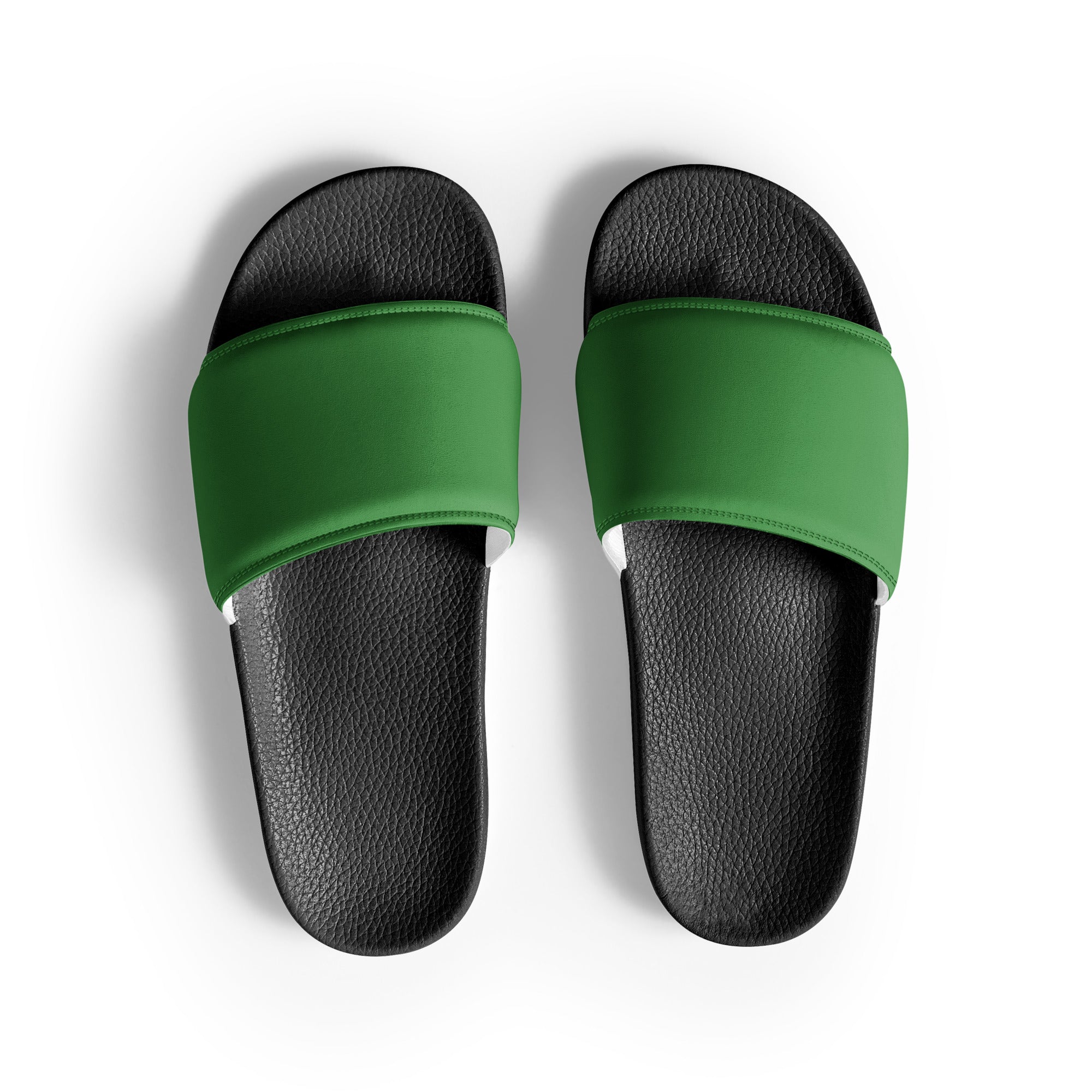 Cobalt Green Color Men's Slides by Visual Verse - Image 1