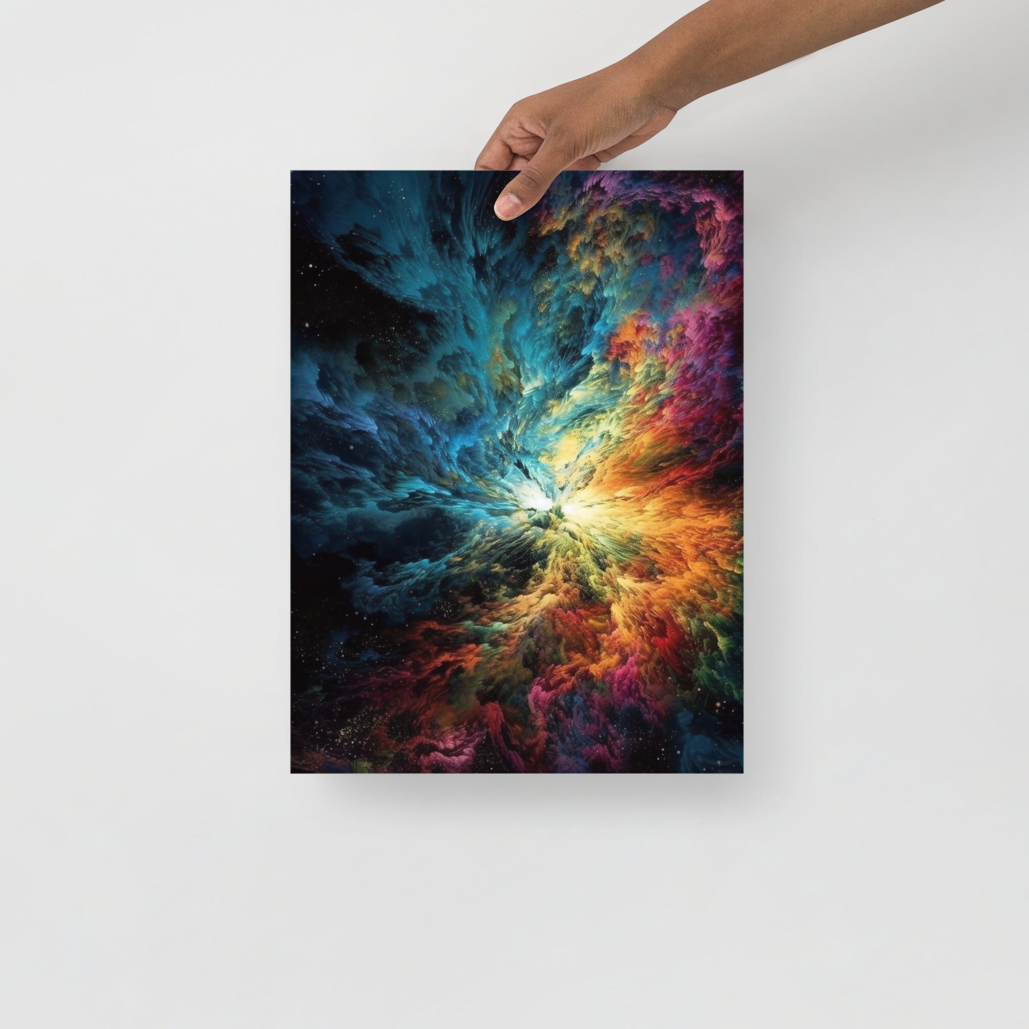 Colorful Cosmic Explosion Abstract Art Poster by Visual Verse - Image 3