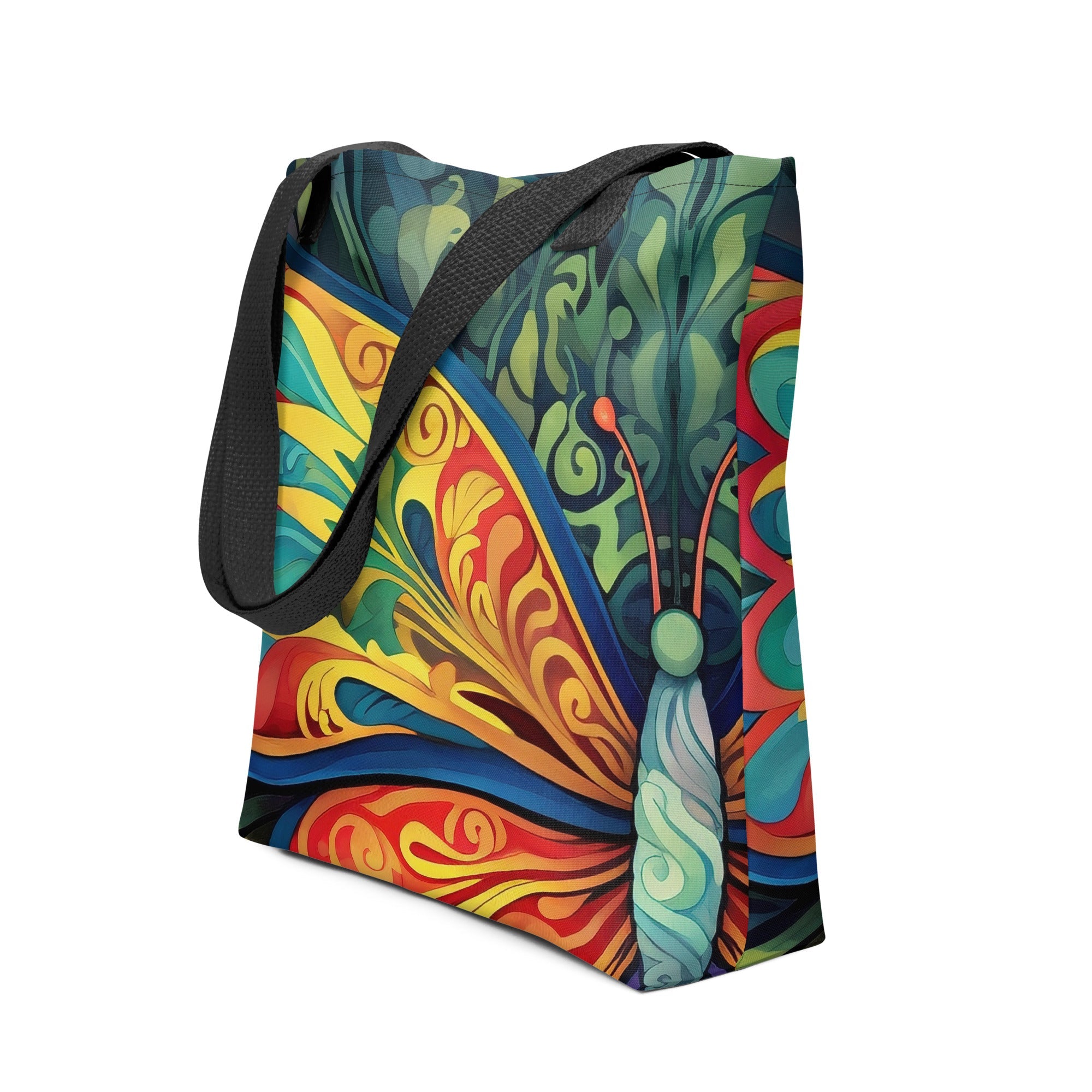 Colorful Insect Wings Tote Bag - Draw Inspiration by Visual Verse - Image 1