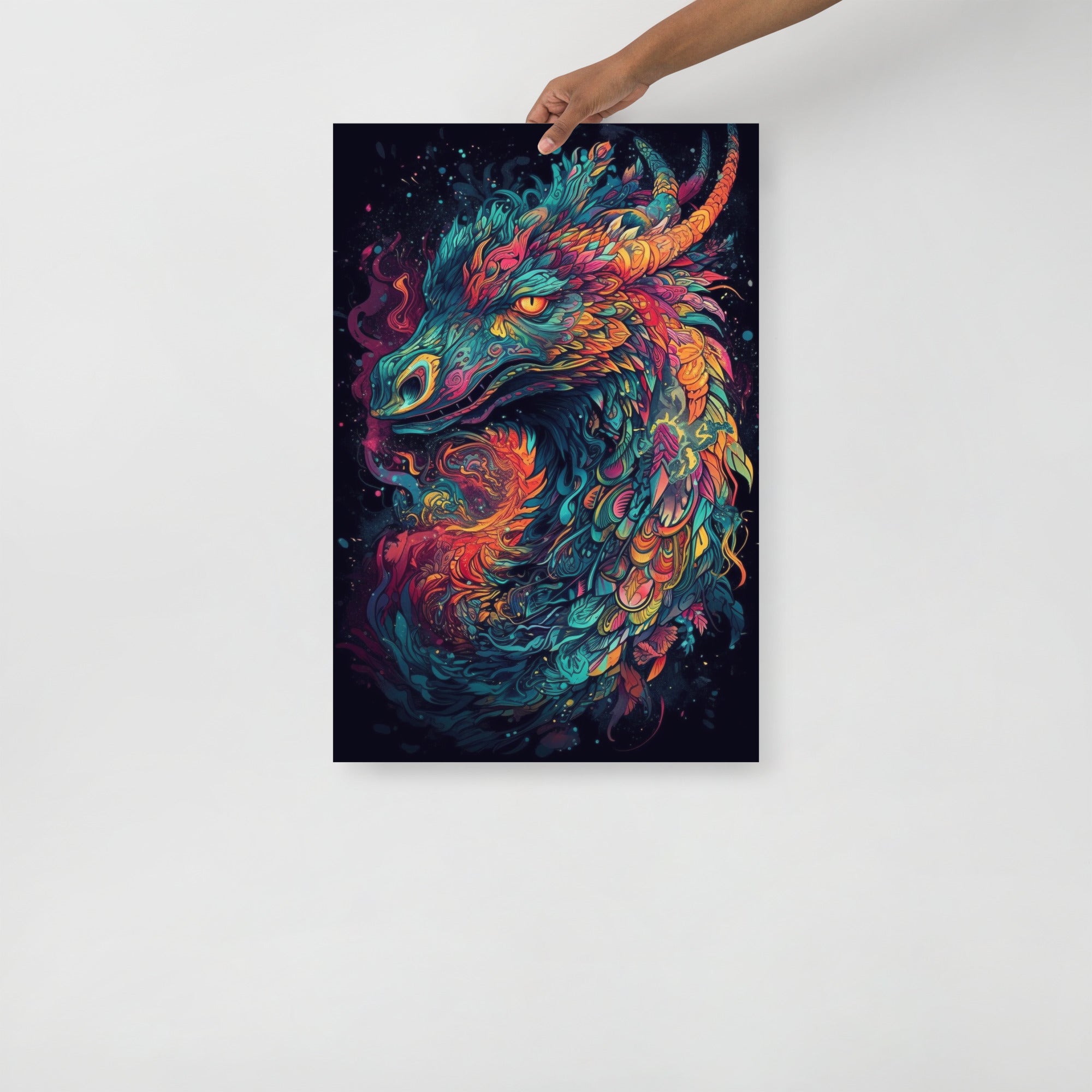 Colorful Psychedelic Mystical Creature Art Poster by Visual Verse - Image 4