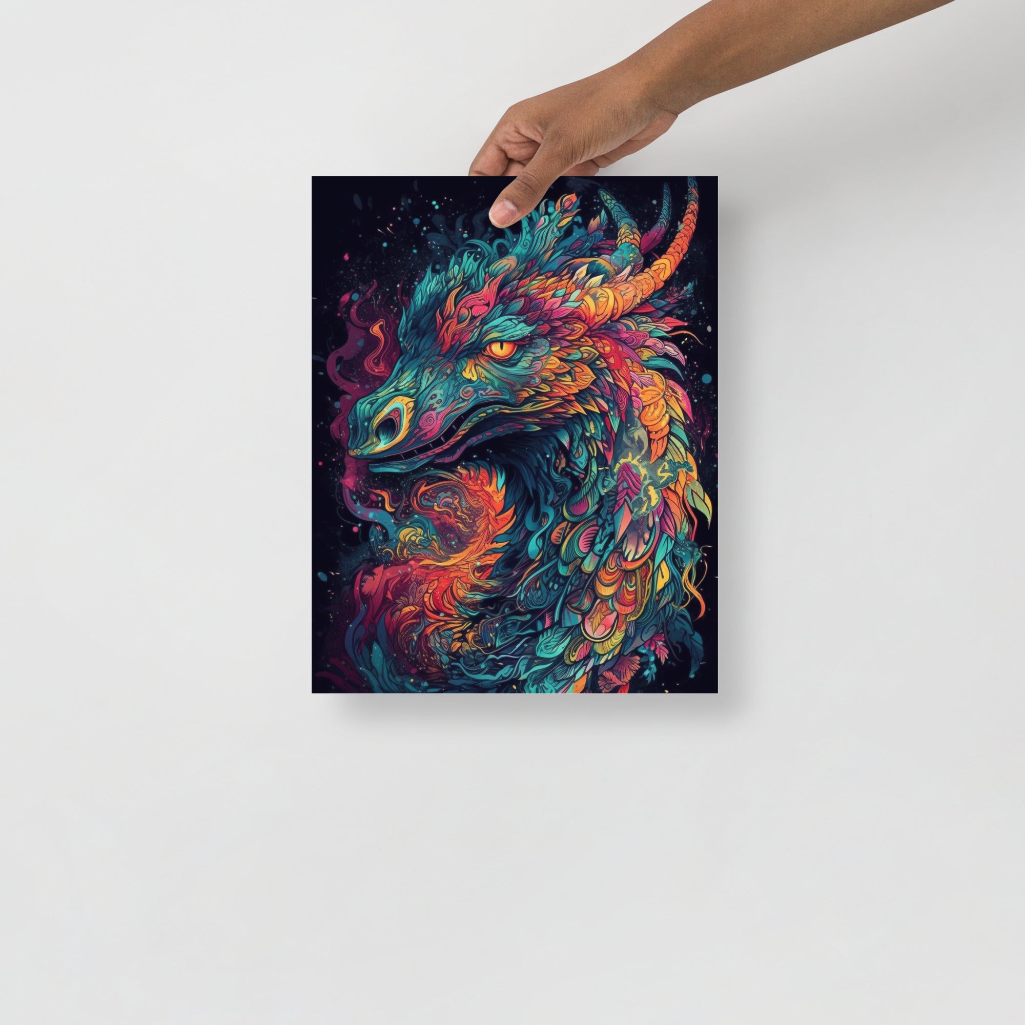Colorful Psychedelic Mystical Creature Art Poster by Visual Verse - Image 5