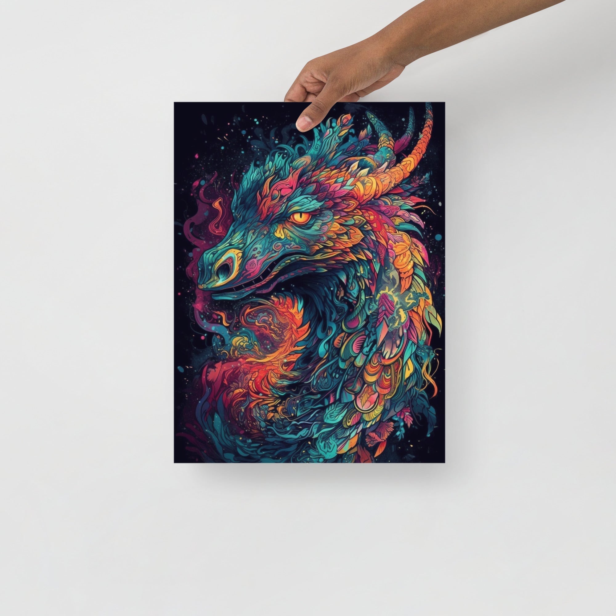 Colorful Psychedelic Mystical Creature Art Poster by Visual Verse - Image 6