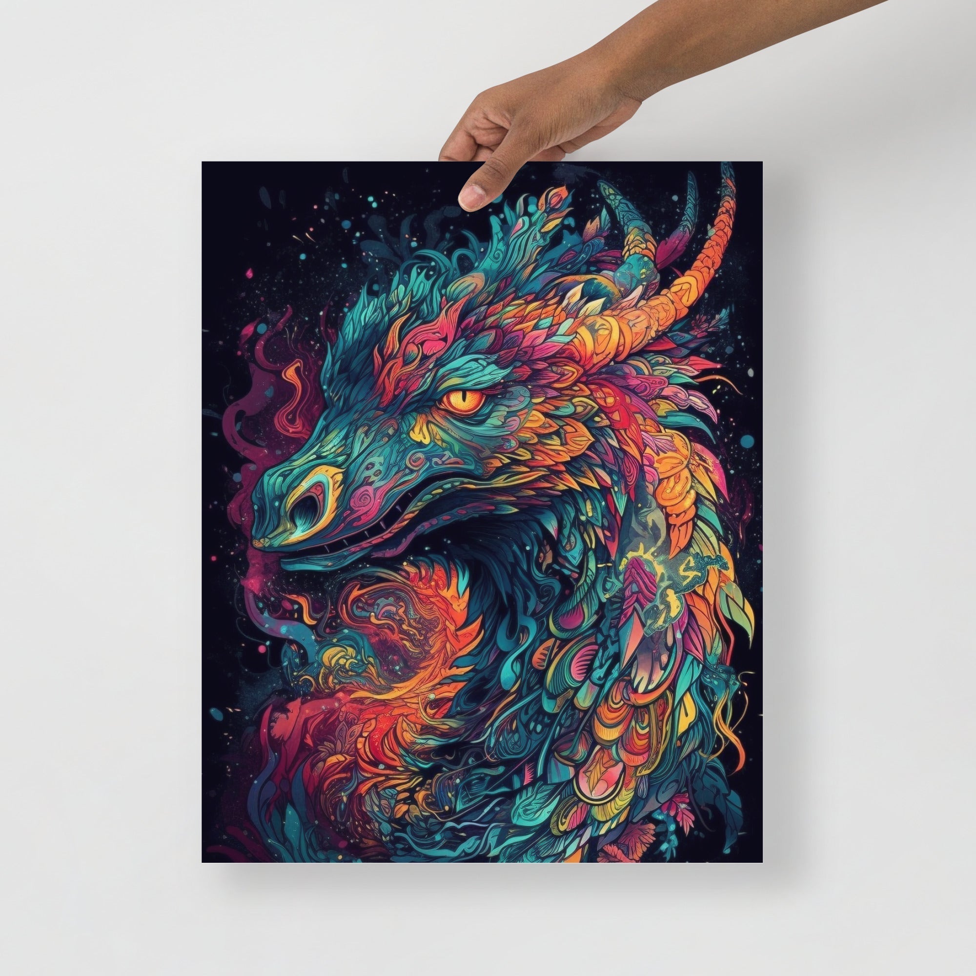 Colorful Psychedelic Mystical Creature Art Poster by Visual Verse - Image 7